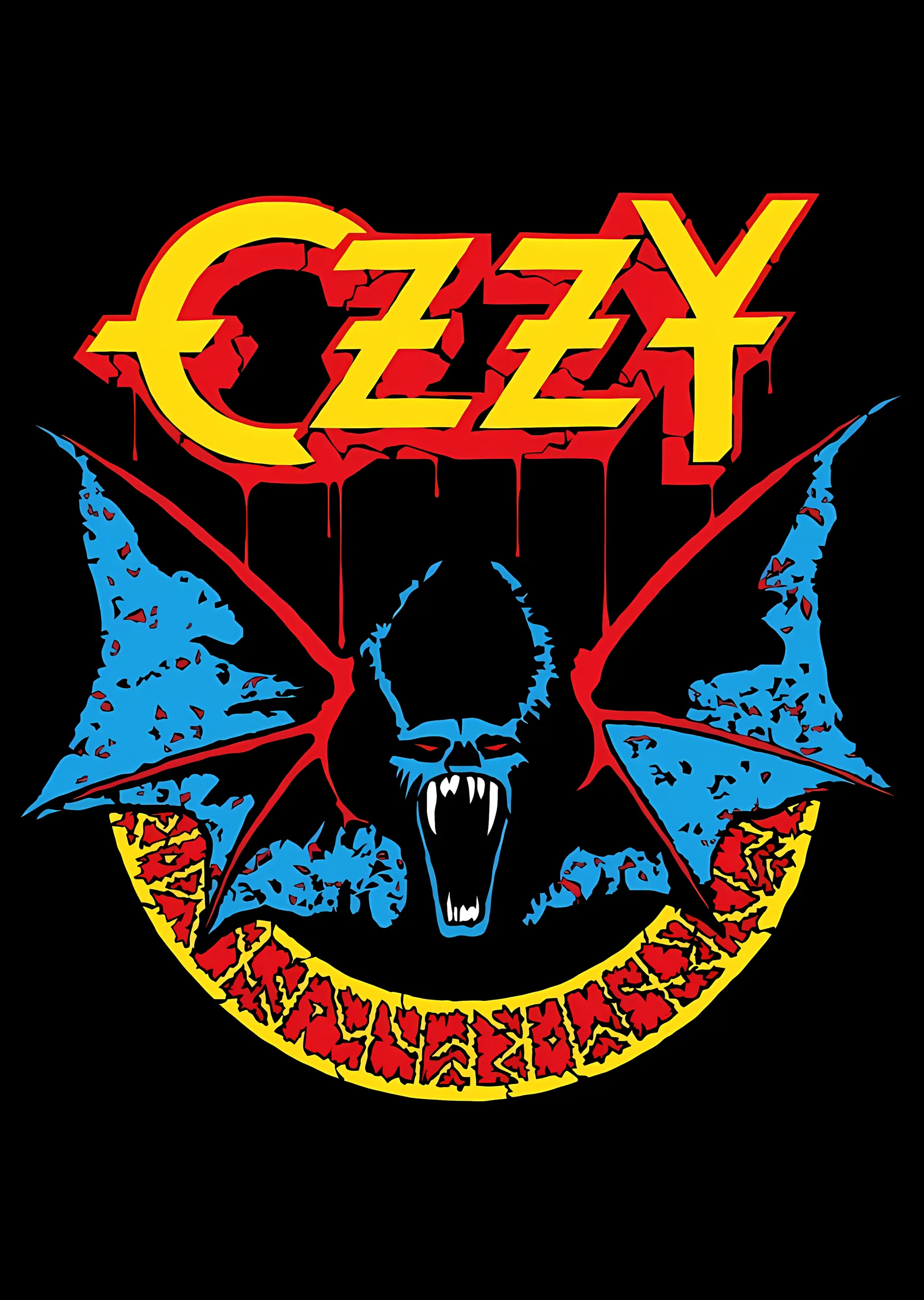 Ozzy Osbourne: Mavi Yarasa Logosu metal tablo