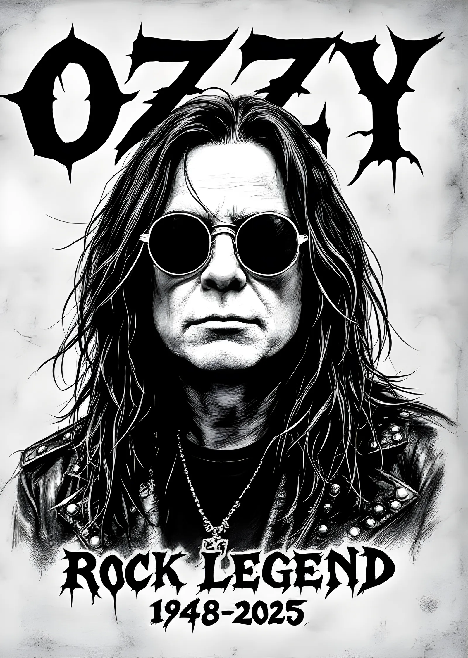 Ozzy Osbourne: Rock Legend 1948-2025 metal tablo