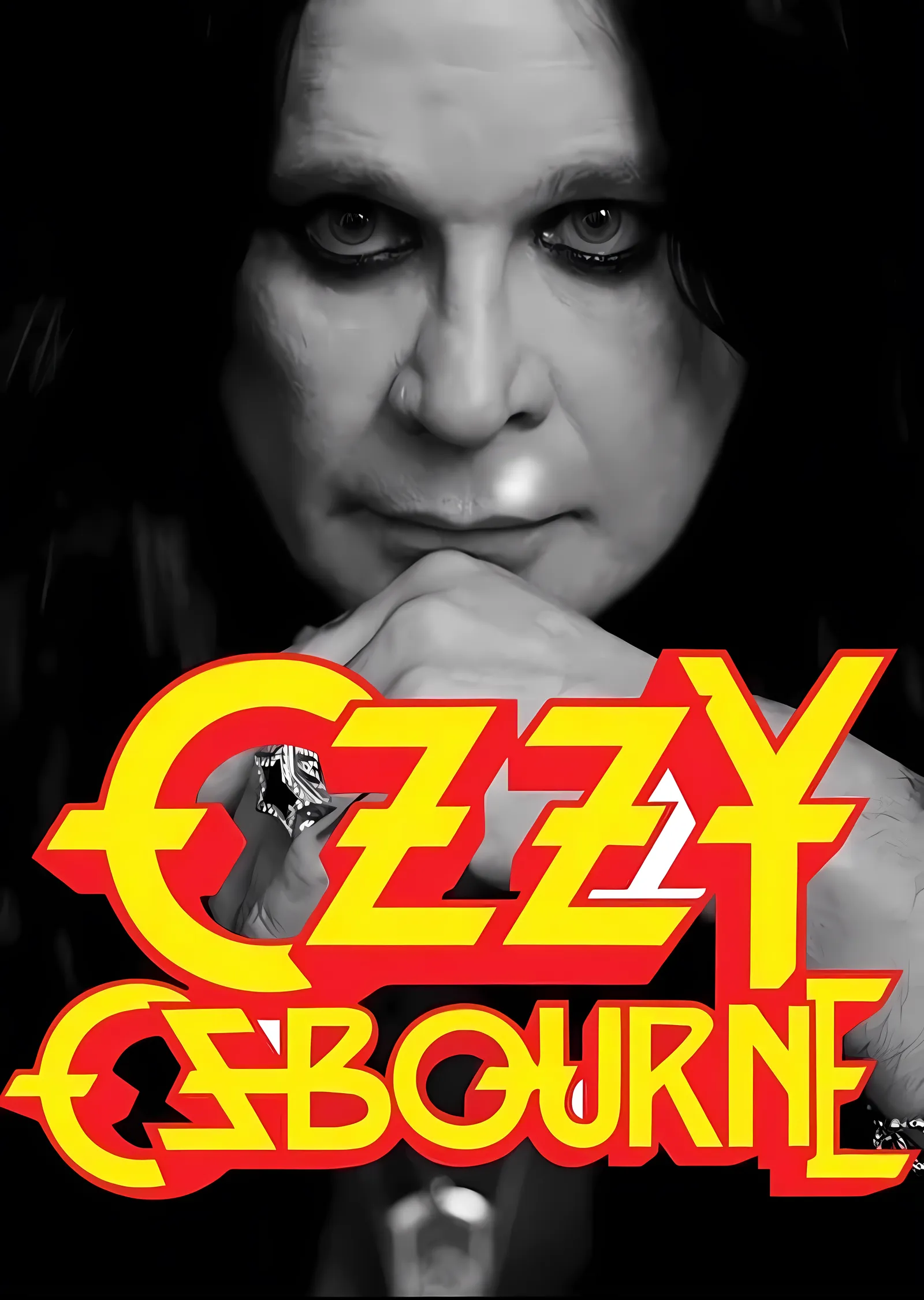 Ozzy Osbourne: Sarı Kırmızı Logo Portresi metal tablo