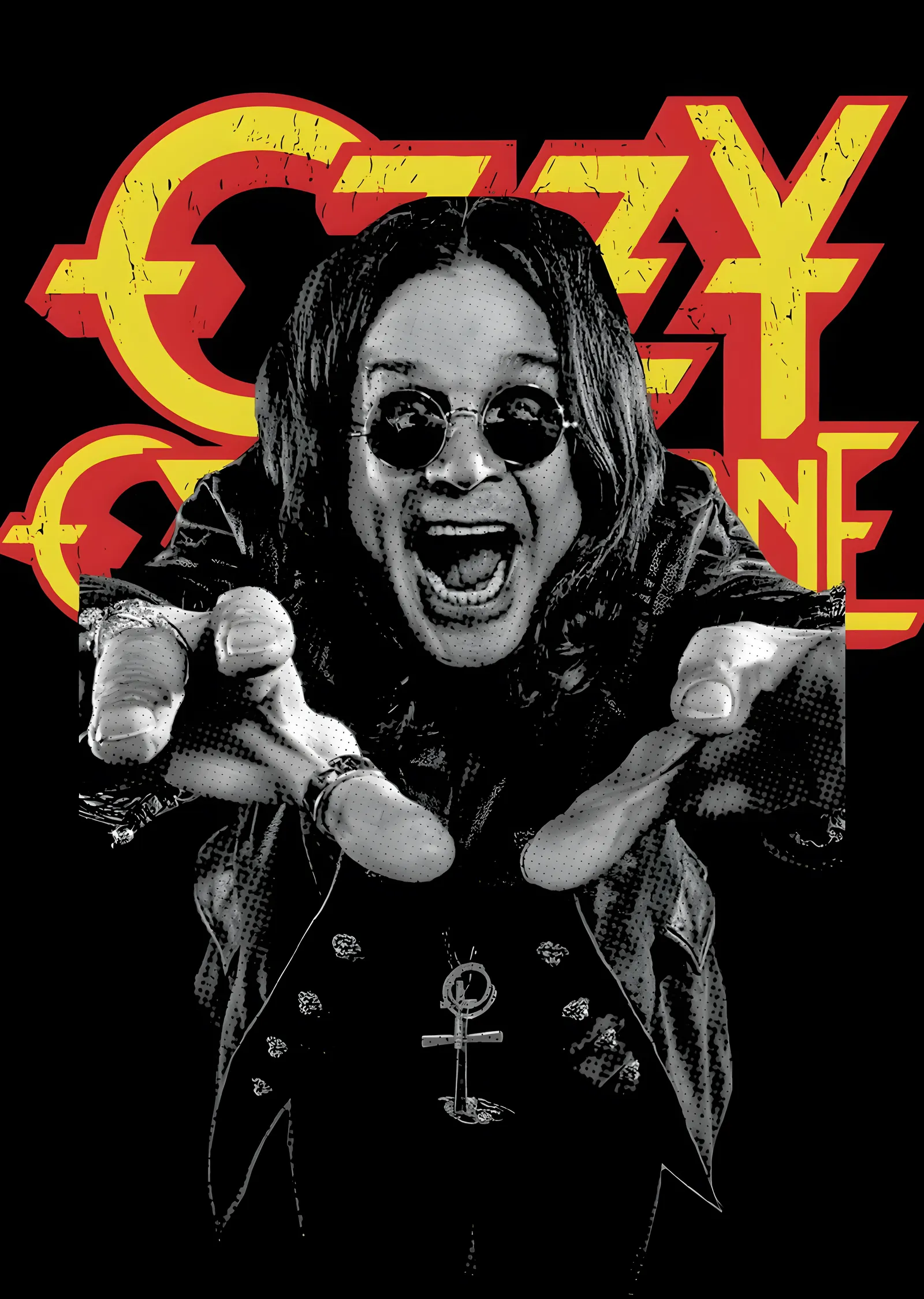 Ozzy Osbourne: Sarı Logo Çığlığı metal tablo