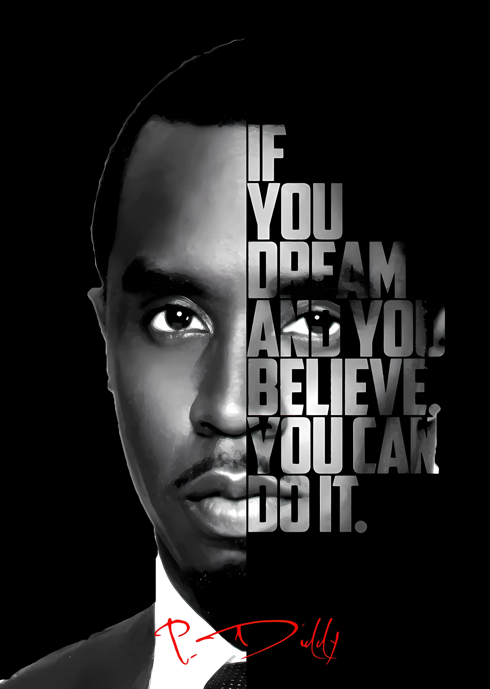 P. Diddy: If You Dream and You Believe metal tablo