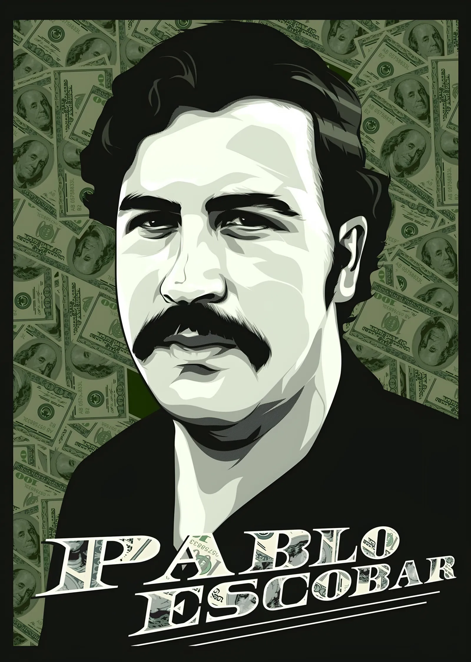 Pablo Escobar - Dolar Zemin metal tablo