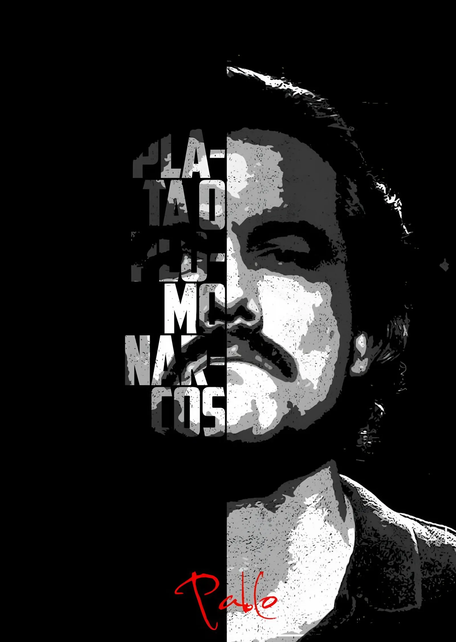 Pablo Escobar - İkiye Bölünmüş metal tablo