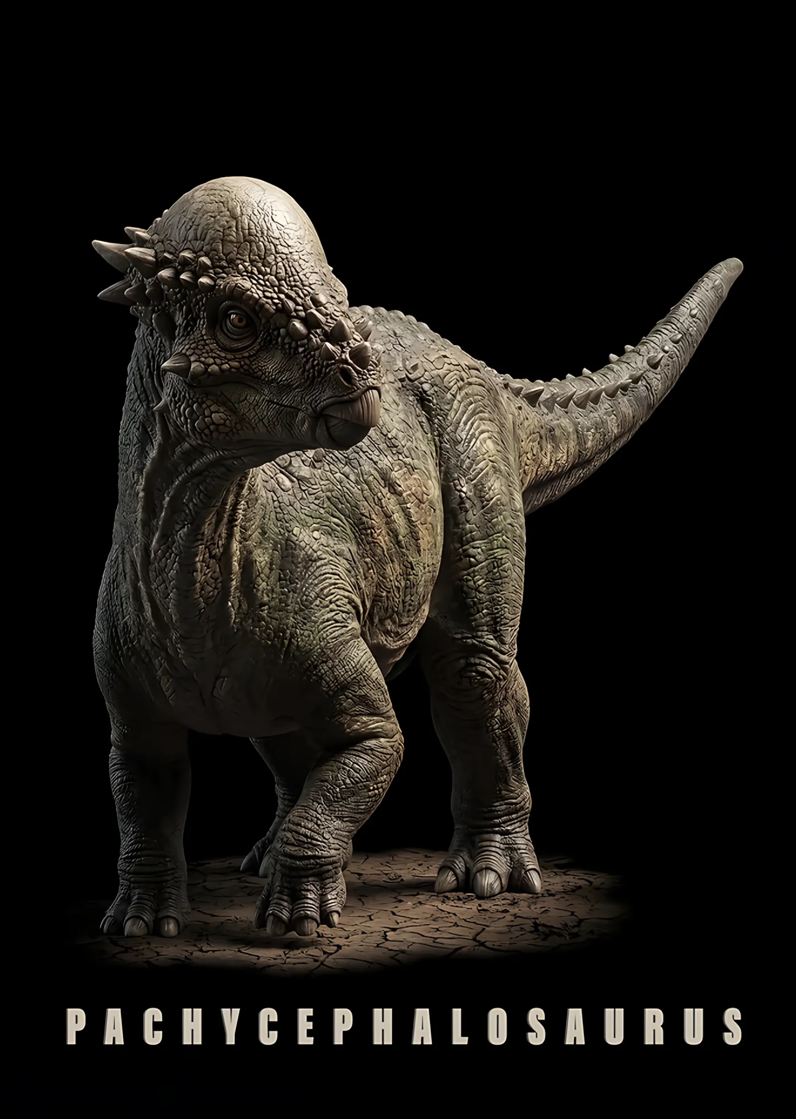 Pachycephalosaurus metal tablo