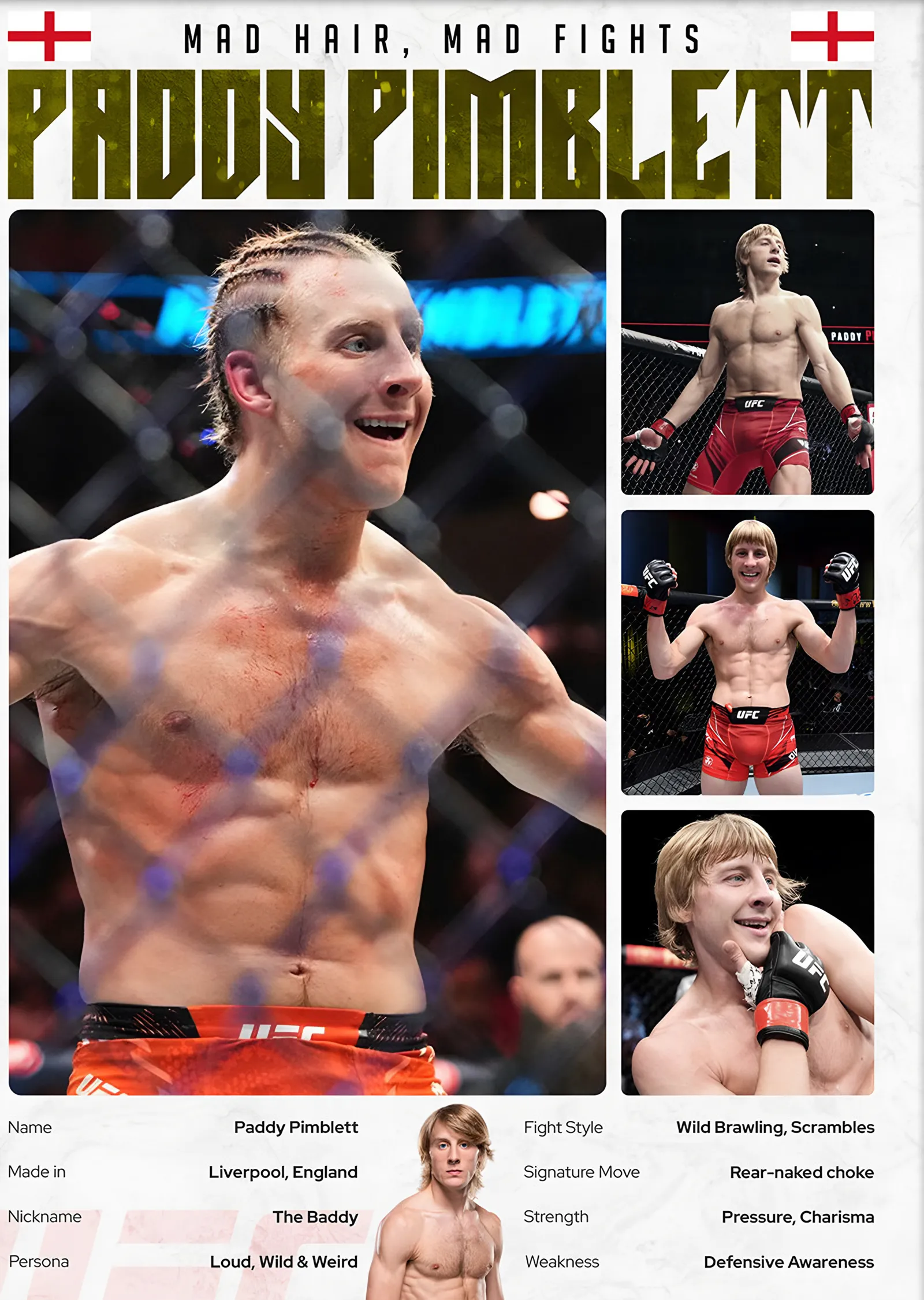 Paddy Pimblett The Baddy metal tablo