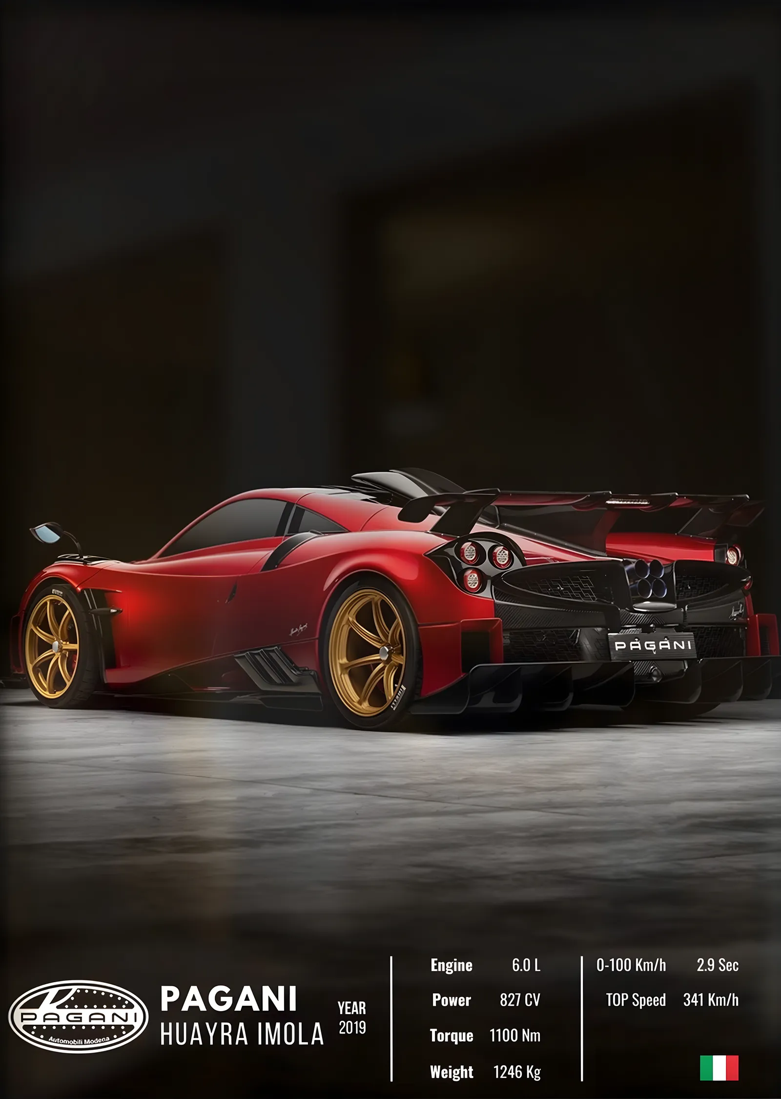 Pagani Huayra Imola: Kırmızı metal tablo