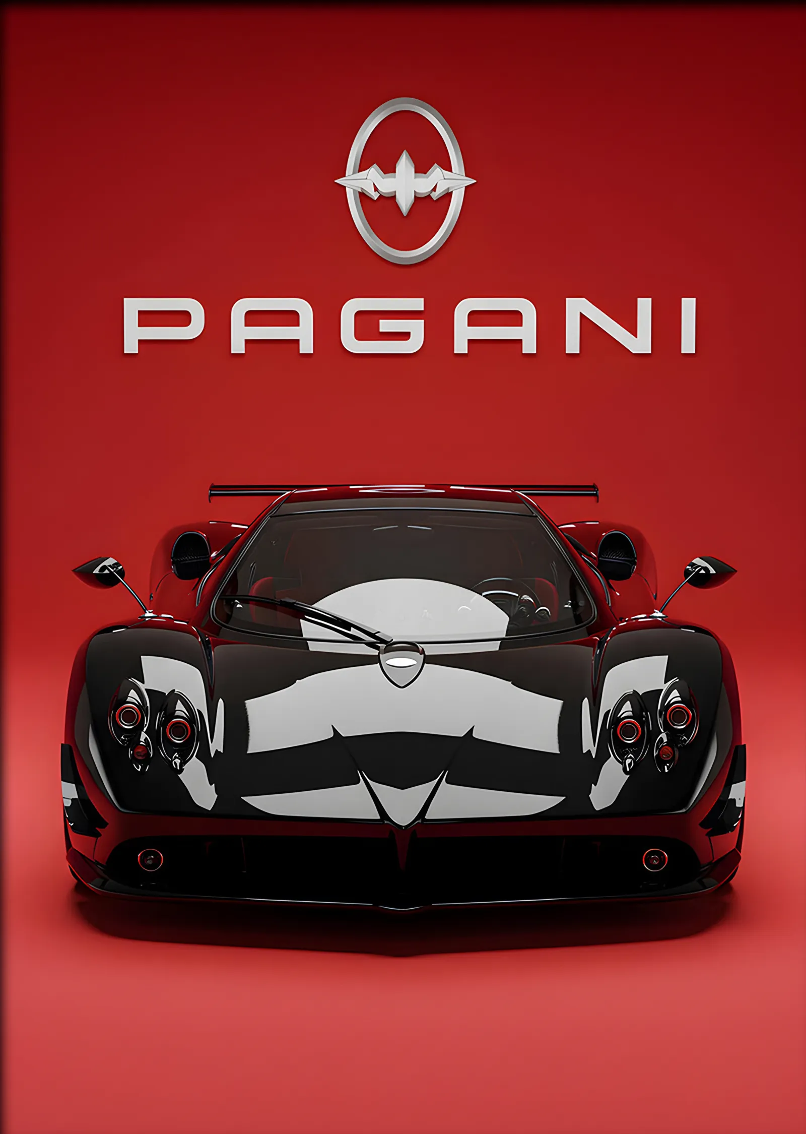 Pagani Kırmızı Zemin metal tablo