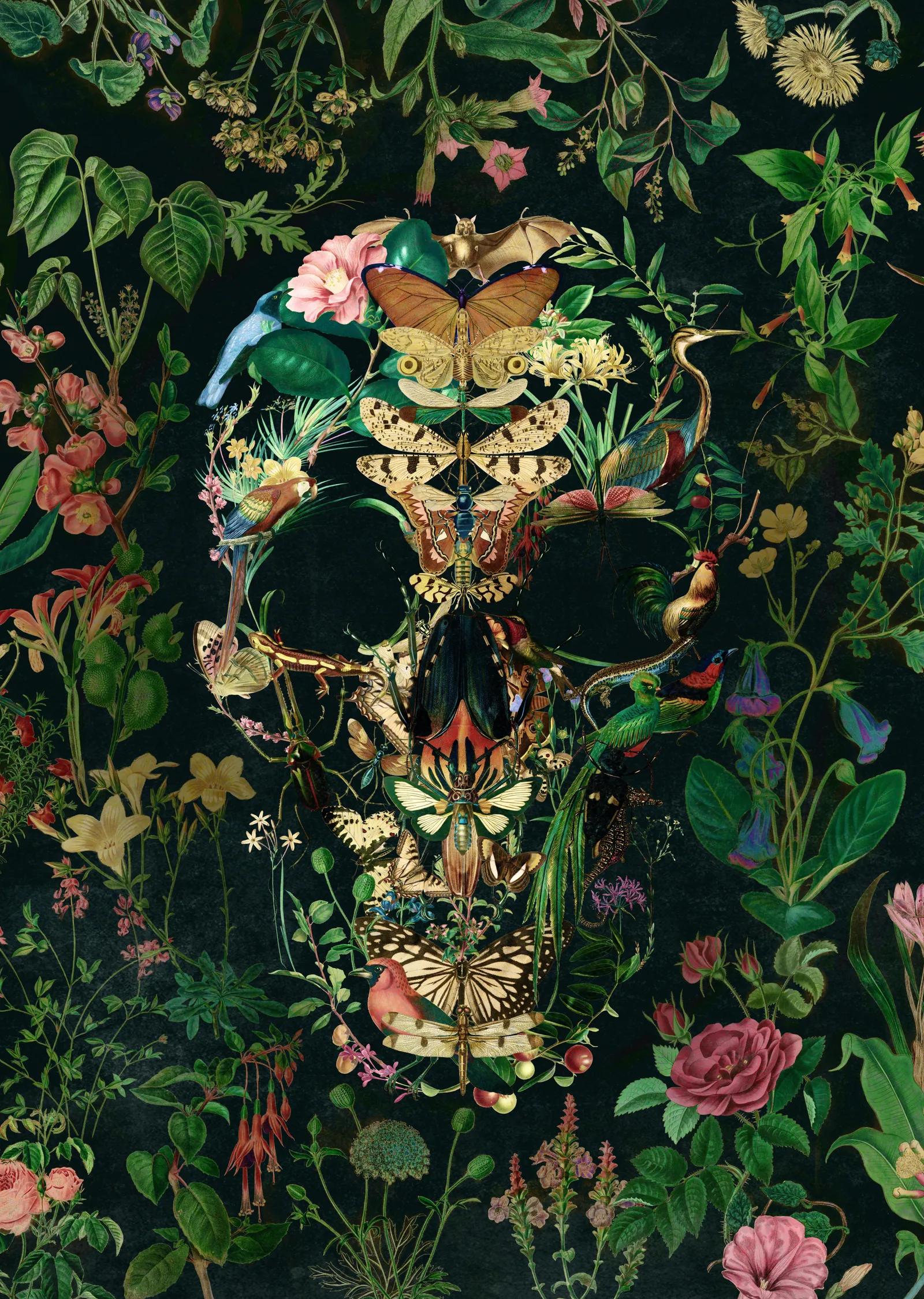 Papilion Skull metal tablo