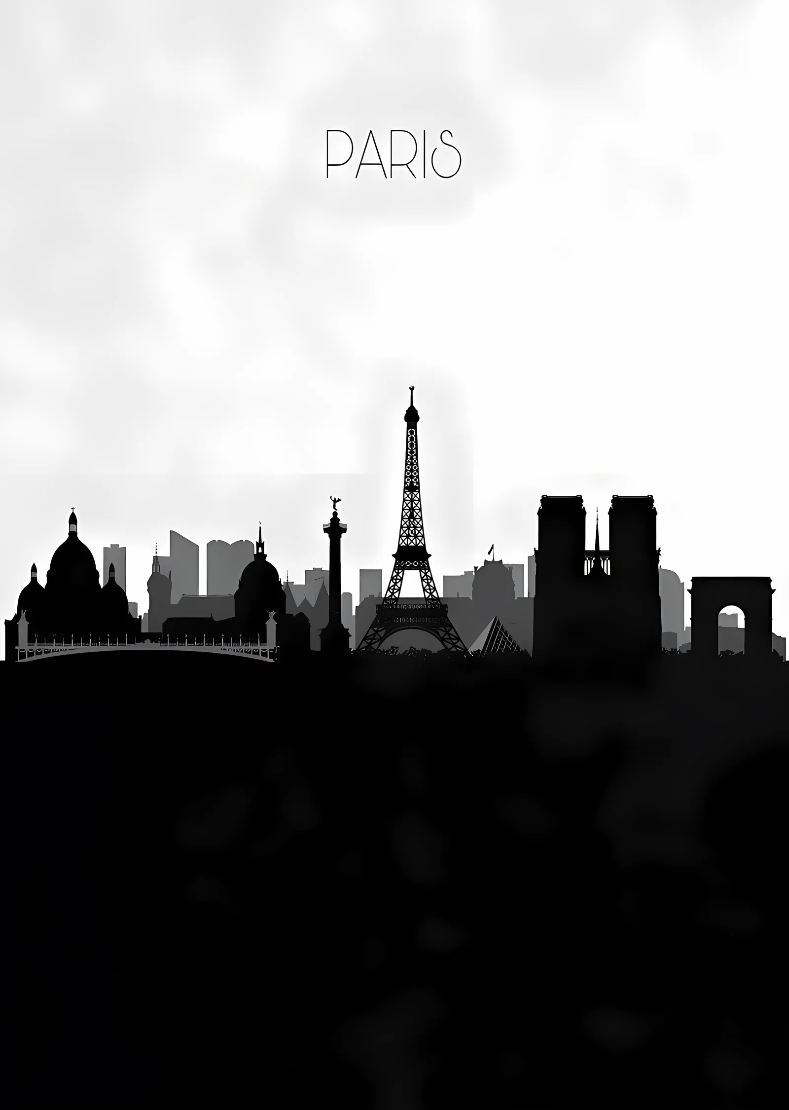 Paris Silueti metal tablo