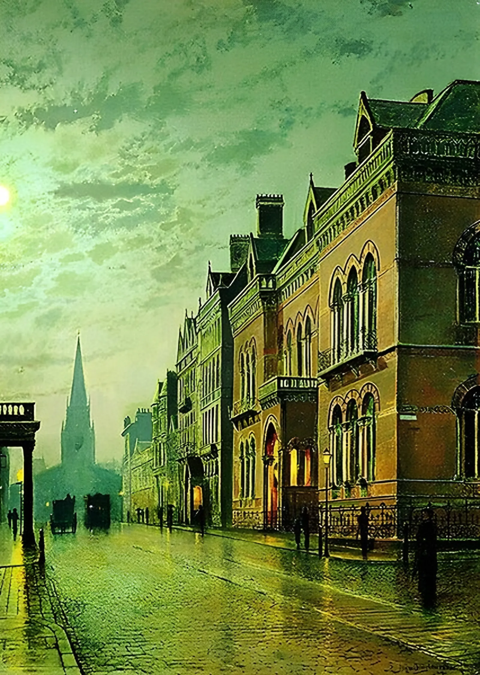 Park Row, Leeds - John Atkinson Grimshaw metal tablo