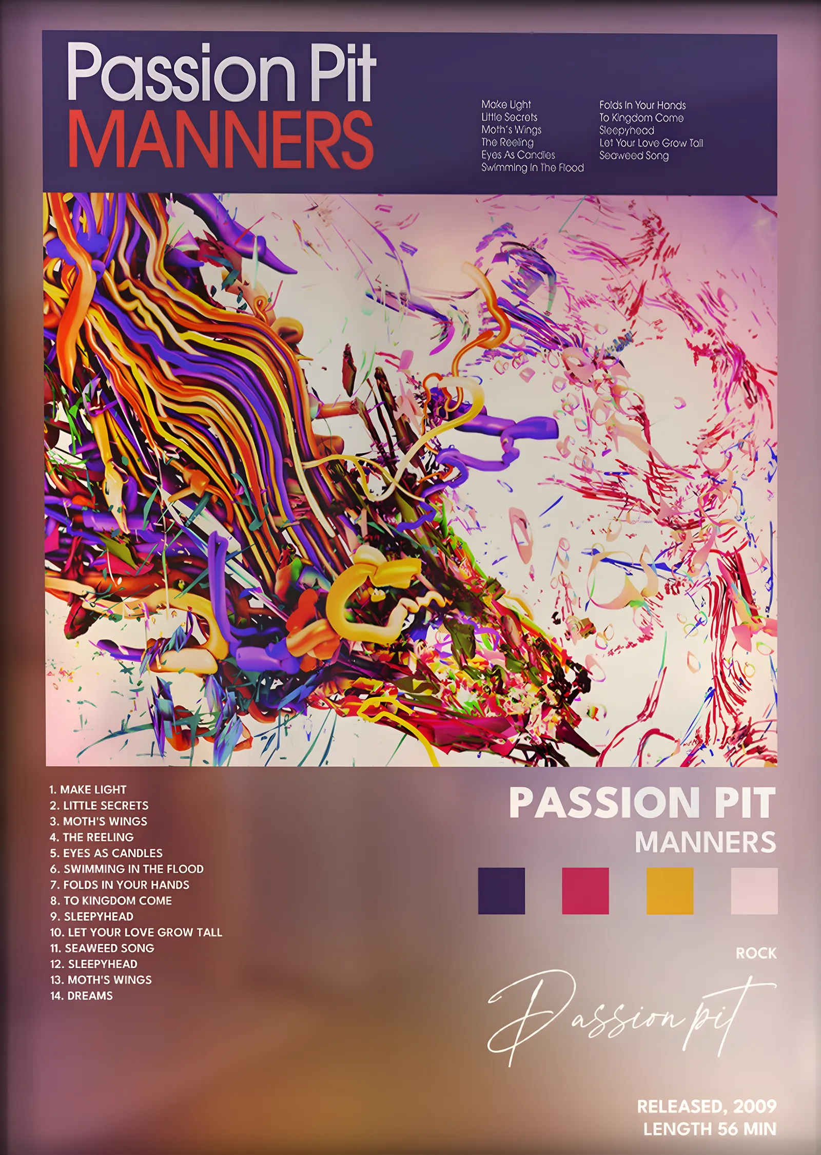 Passion Pit: Manners metal tablo