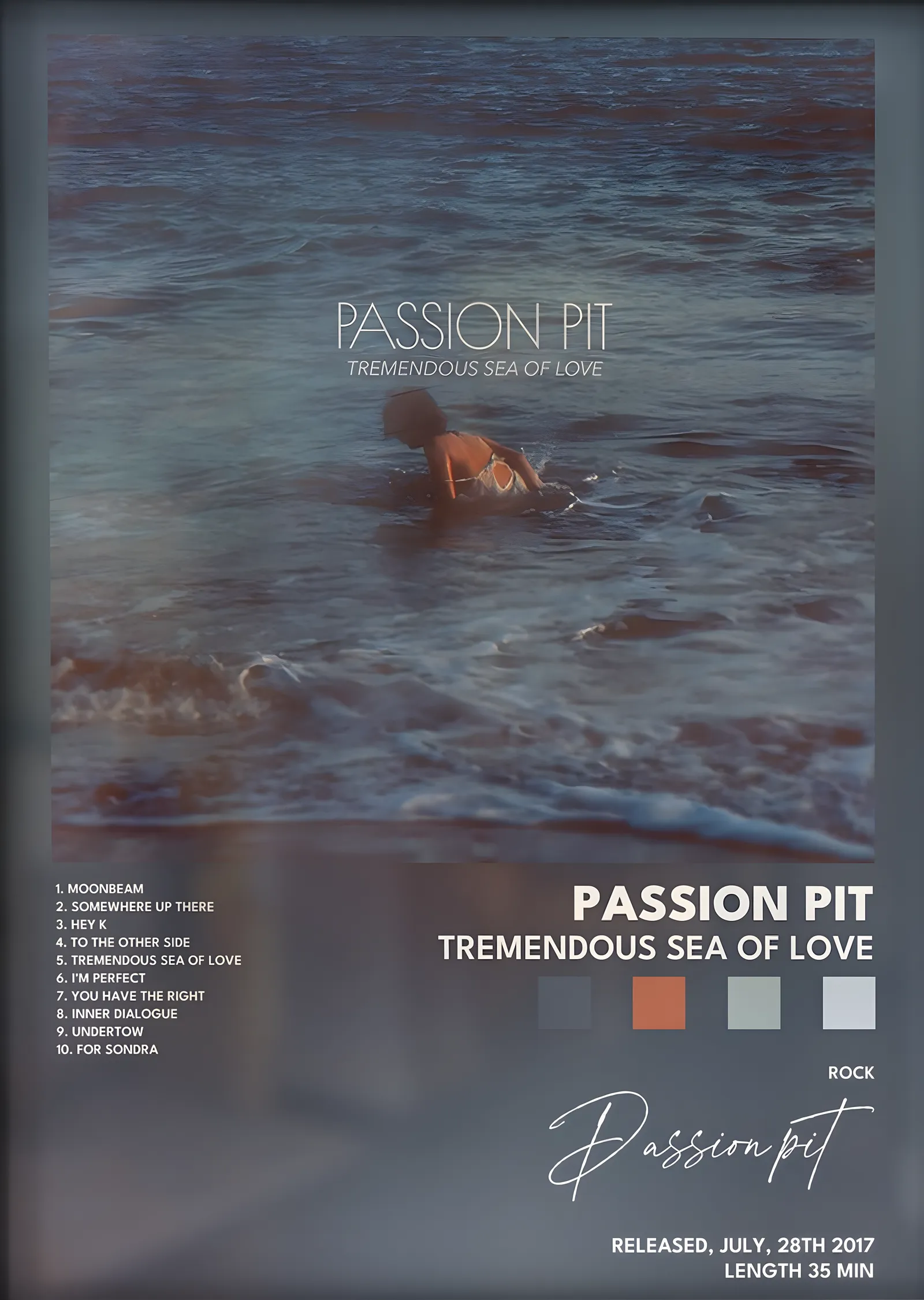 Passion Pit: Tremendous Sea of Love metal tablo