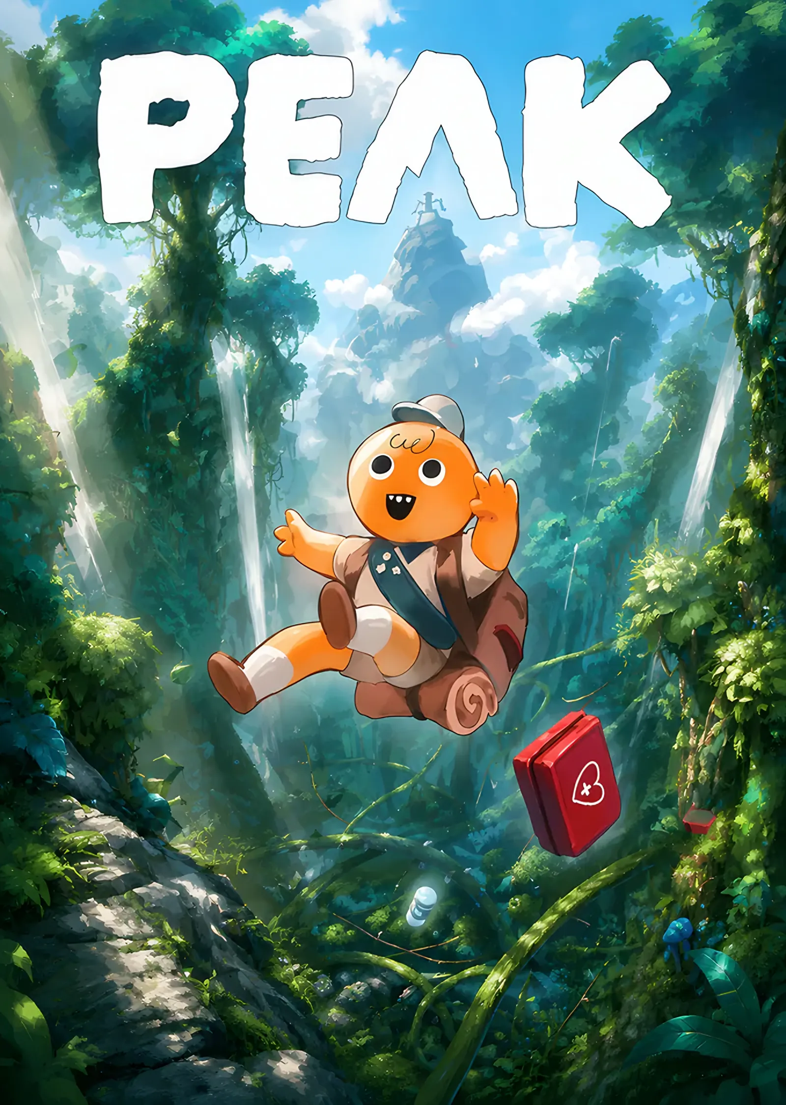 Peak: Yeşil Vadide Zıplayan Karakter metal tablo
