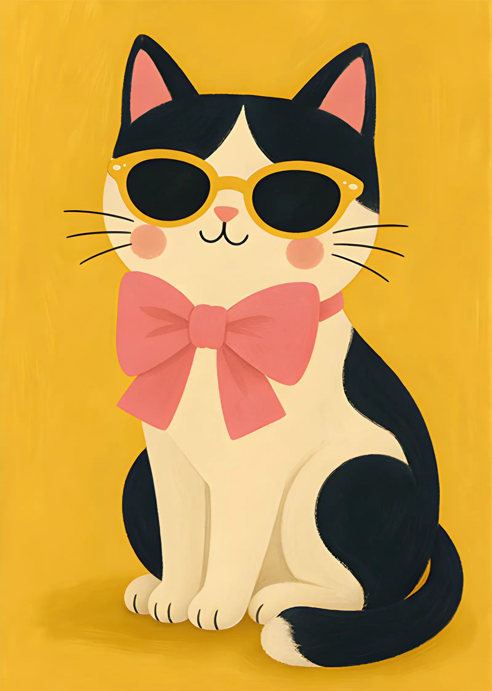 Pembe Fiyonklu Kedi metal tablo