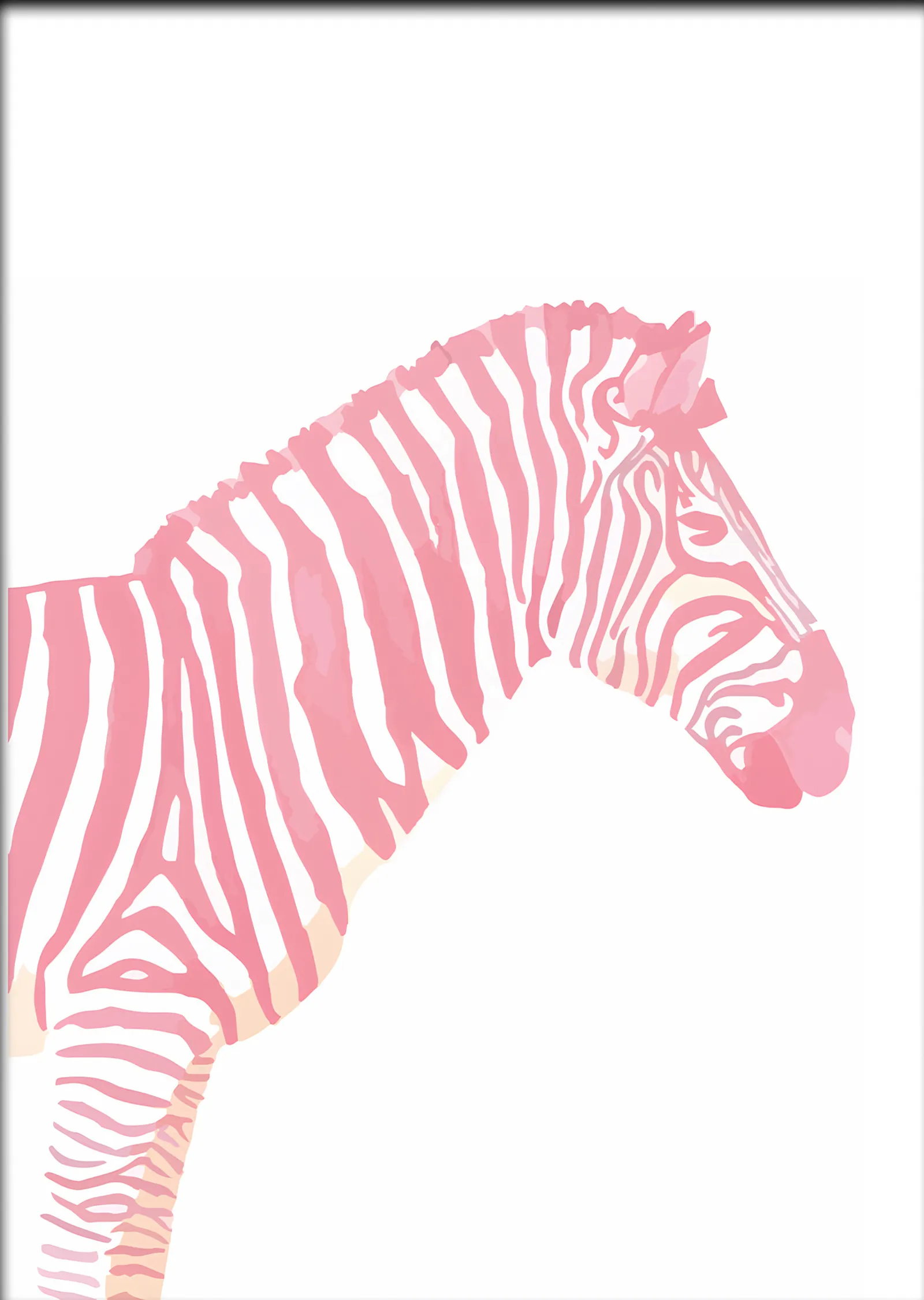 Pembe Zebra Portresi metal tablo
