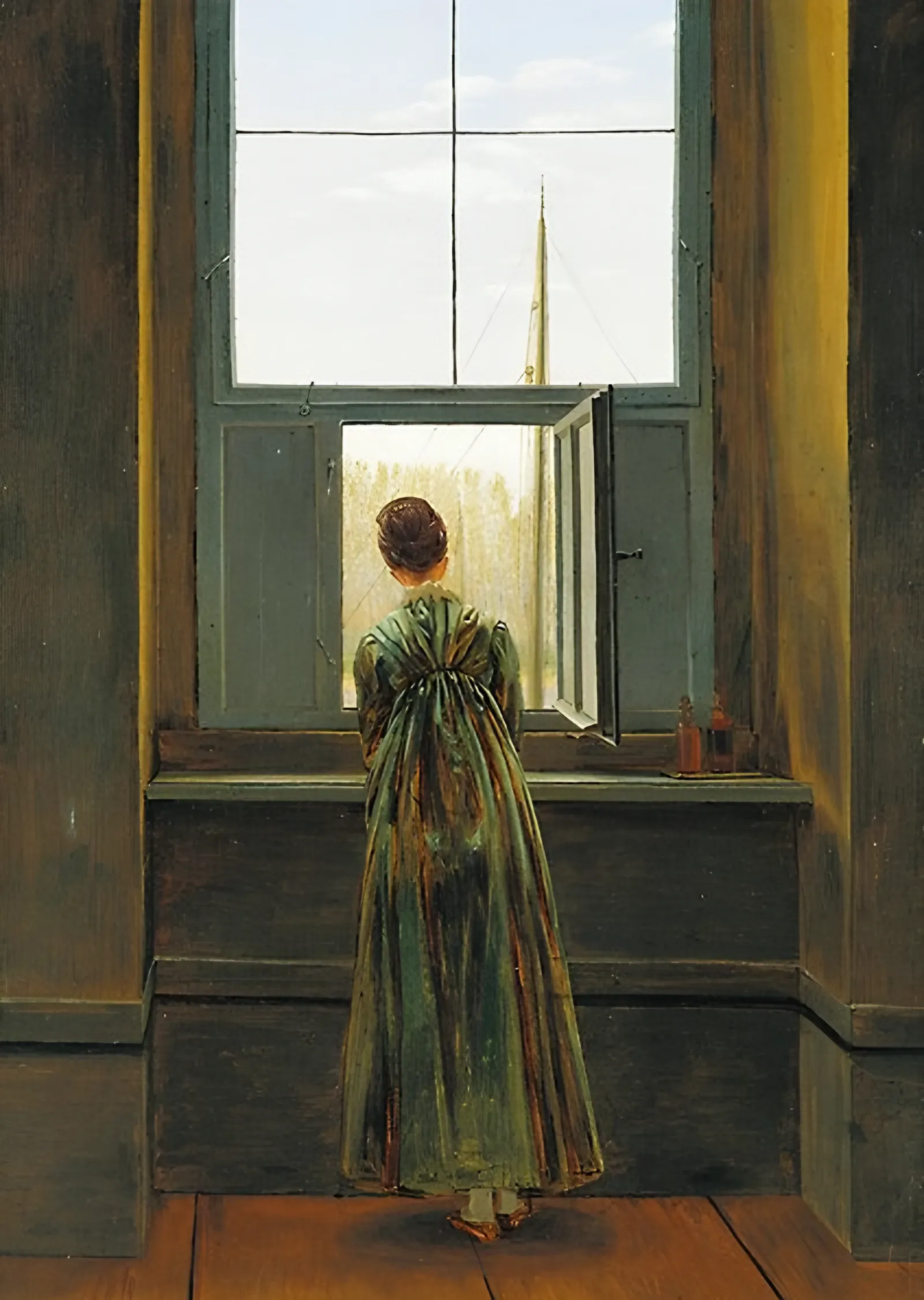 Pencerede Kadın - Caspar David Friedrich metal tablo