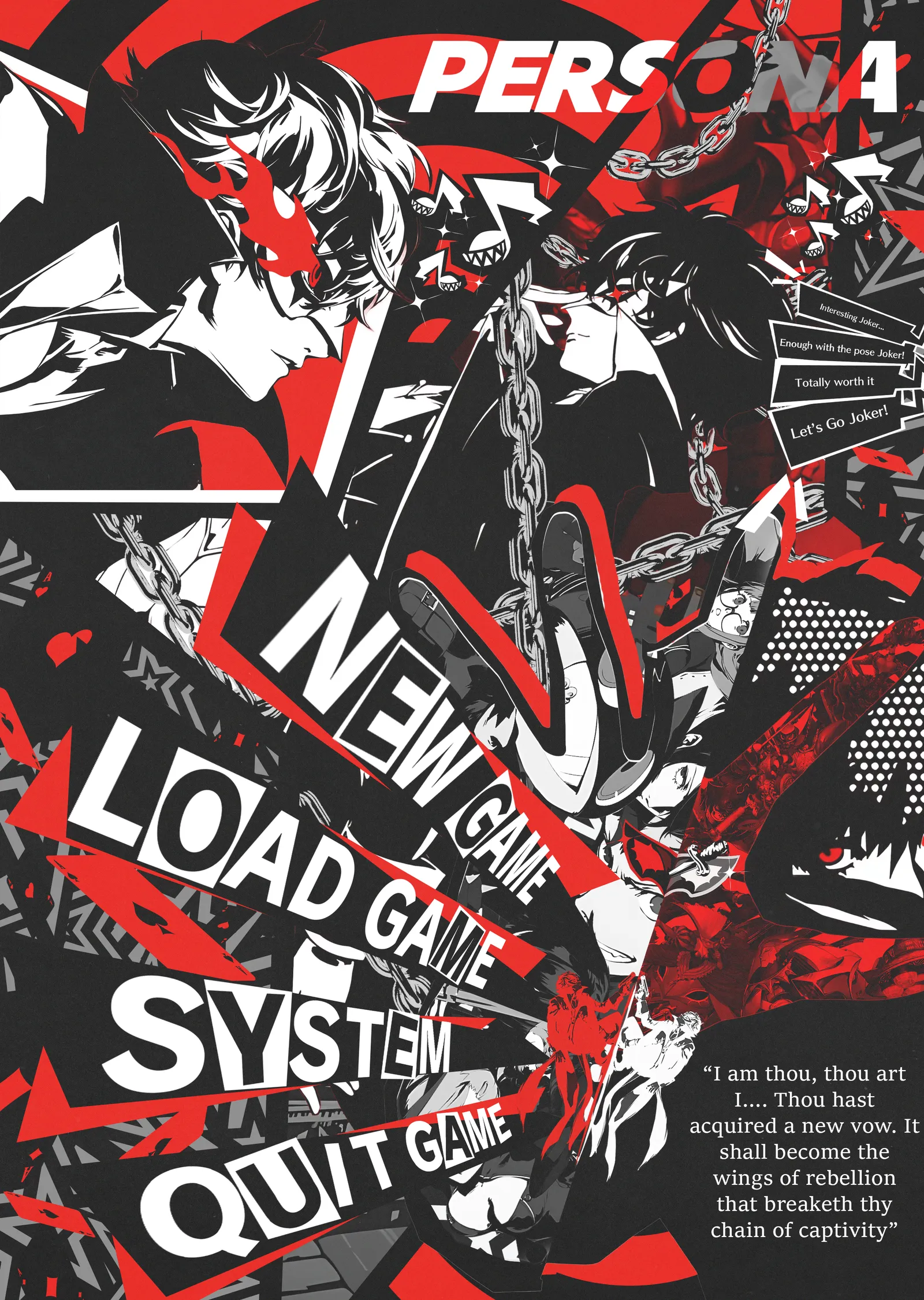 Persona 5 - Menü Kolajı metal tablo