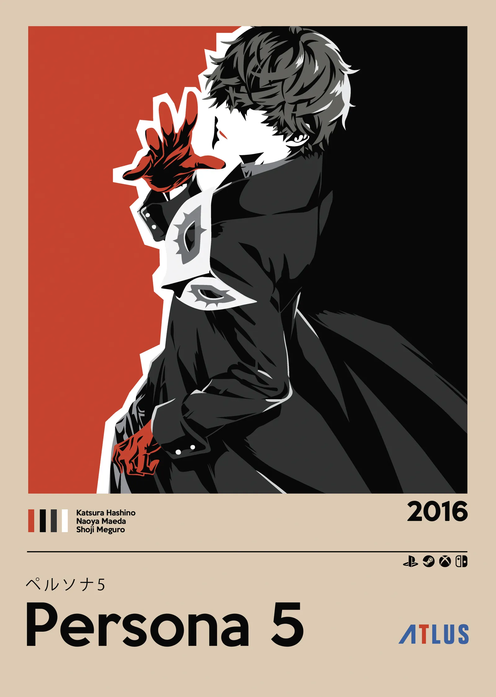 Persona 5 - Minimal Joker metal tablo