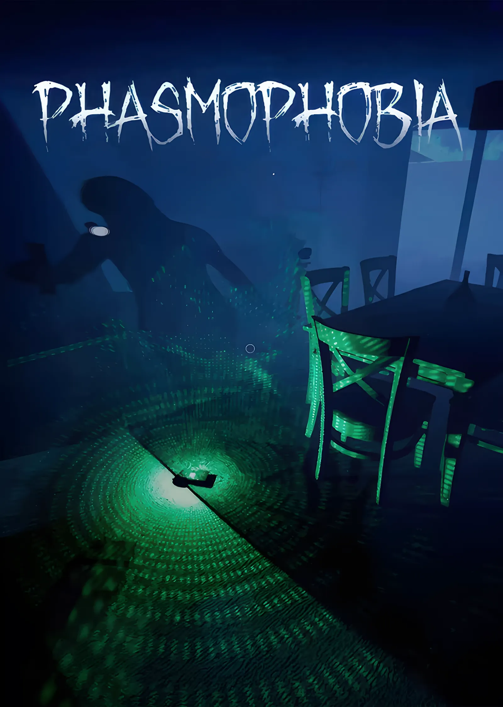 Phasmophobia: Yeşil Işıkta Boş Koridor metal tablo