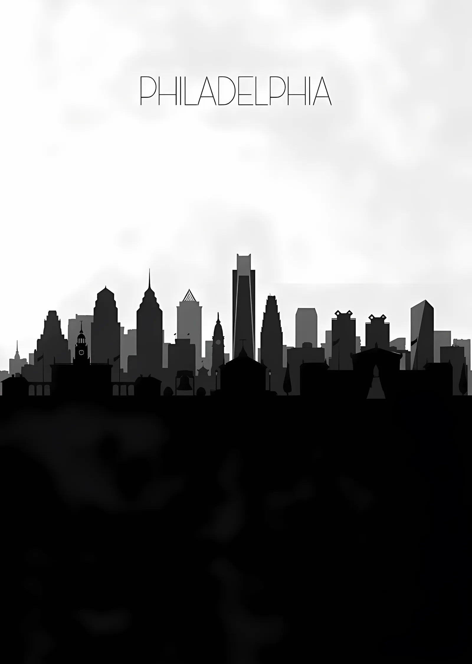Philadelphia Silueti II metal tablo
