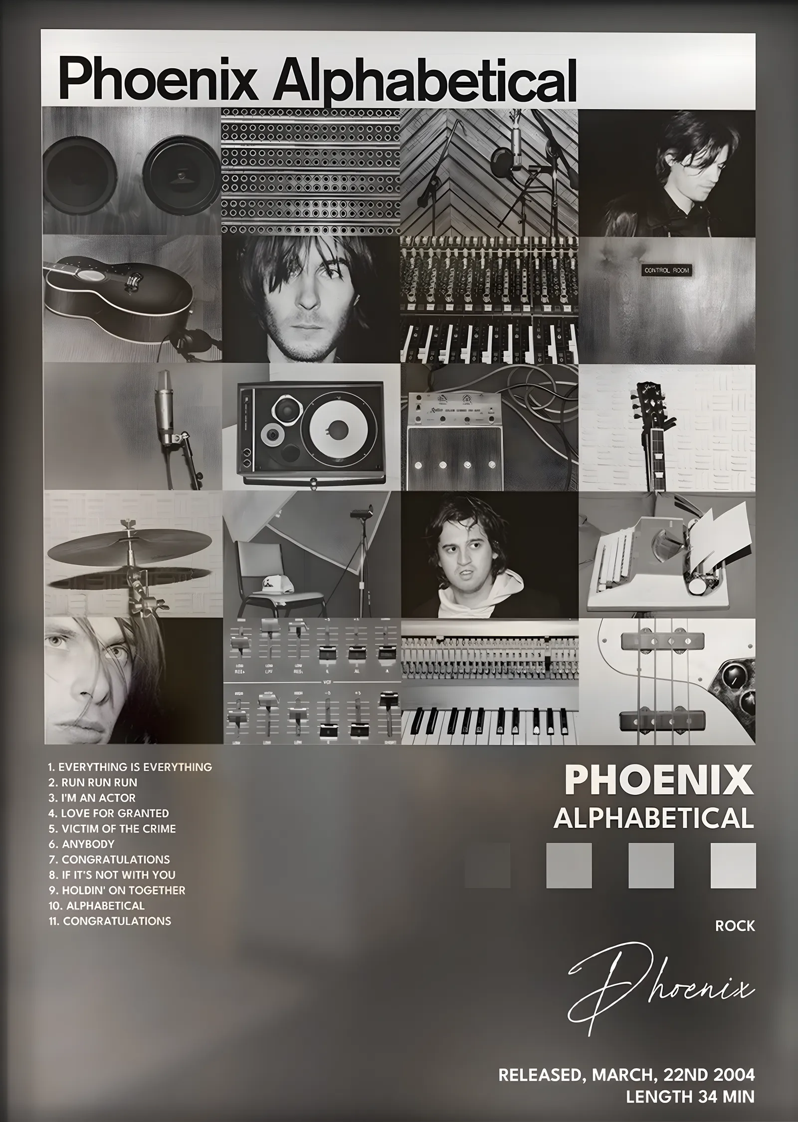 Phoenix: Alphabetical metal tablo