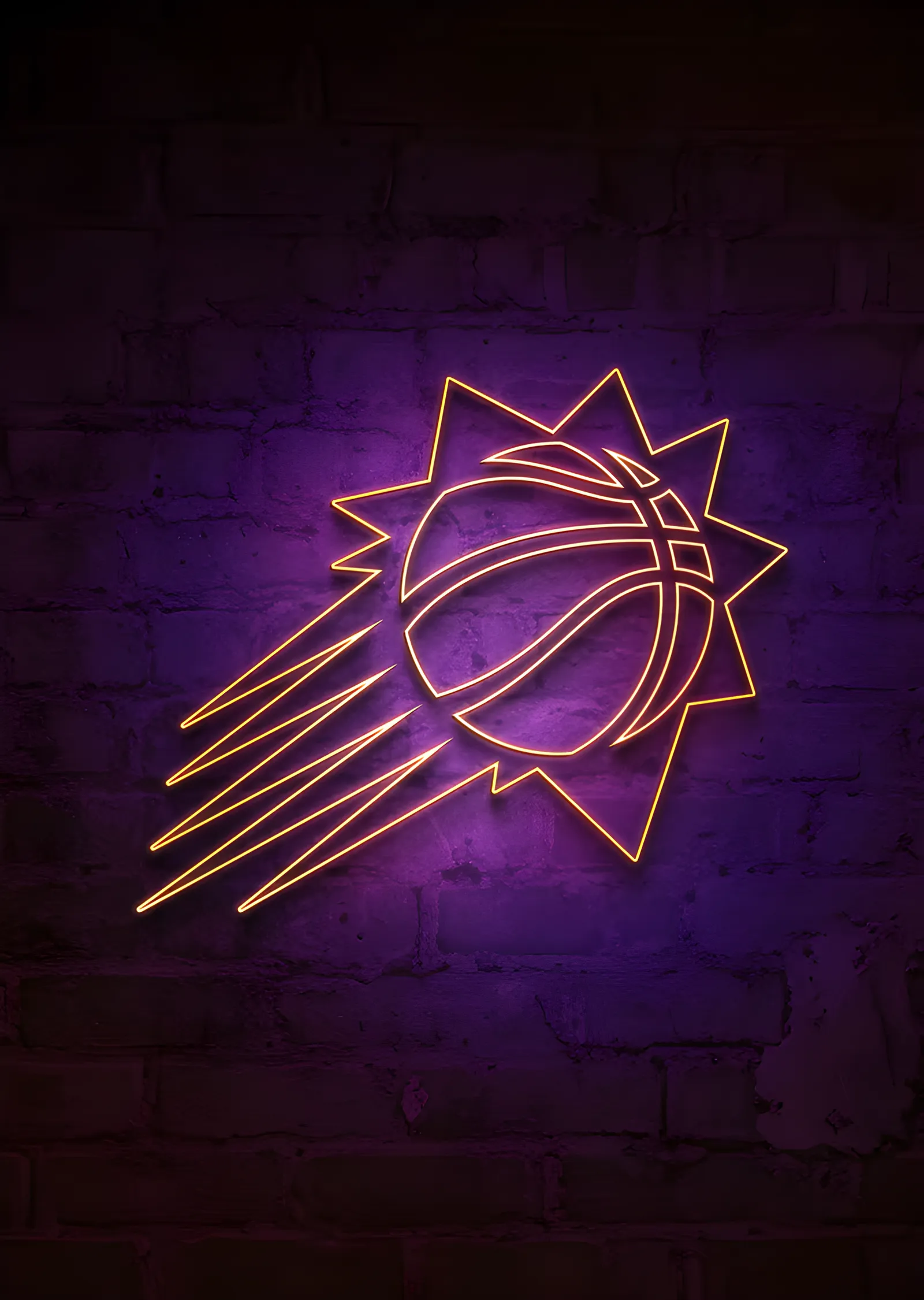 Phoenix Suns - Neon Amblem metal tablo