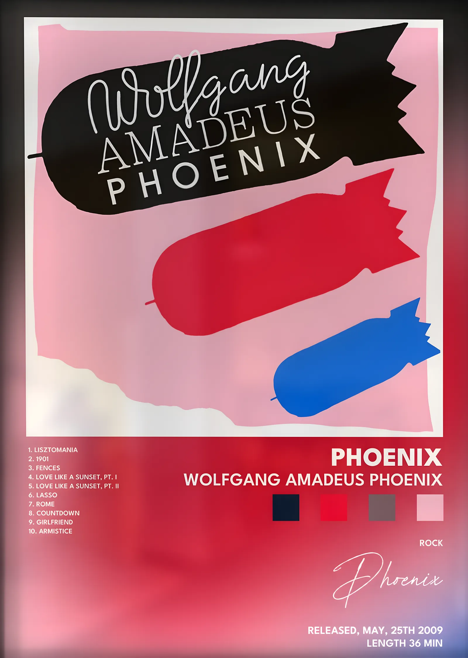 Phoenix: Wolfgang Amadeus Phoenix metal tablo