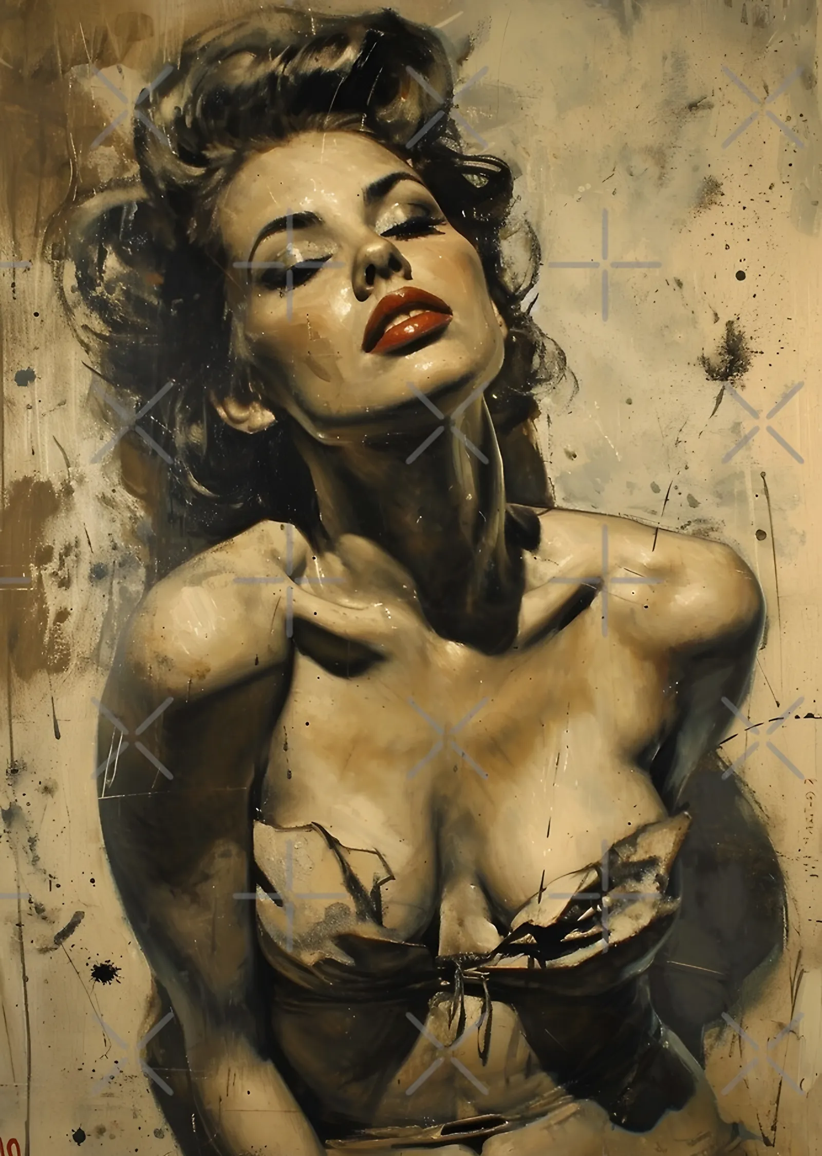 Pin-Up - Altın Işık metal tablo