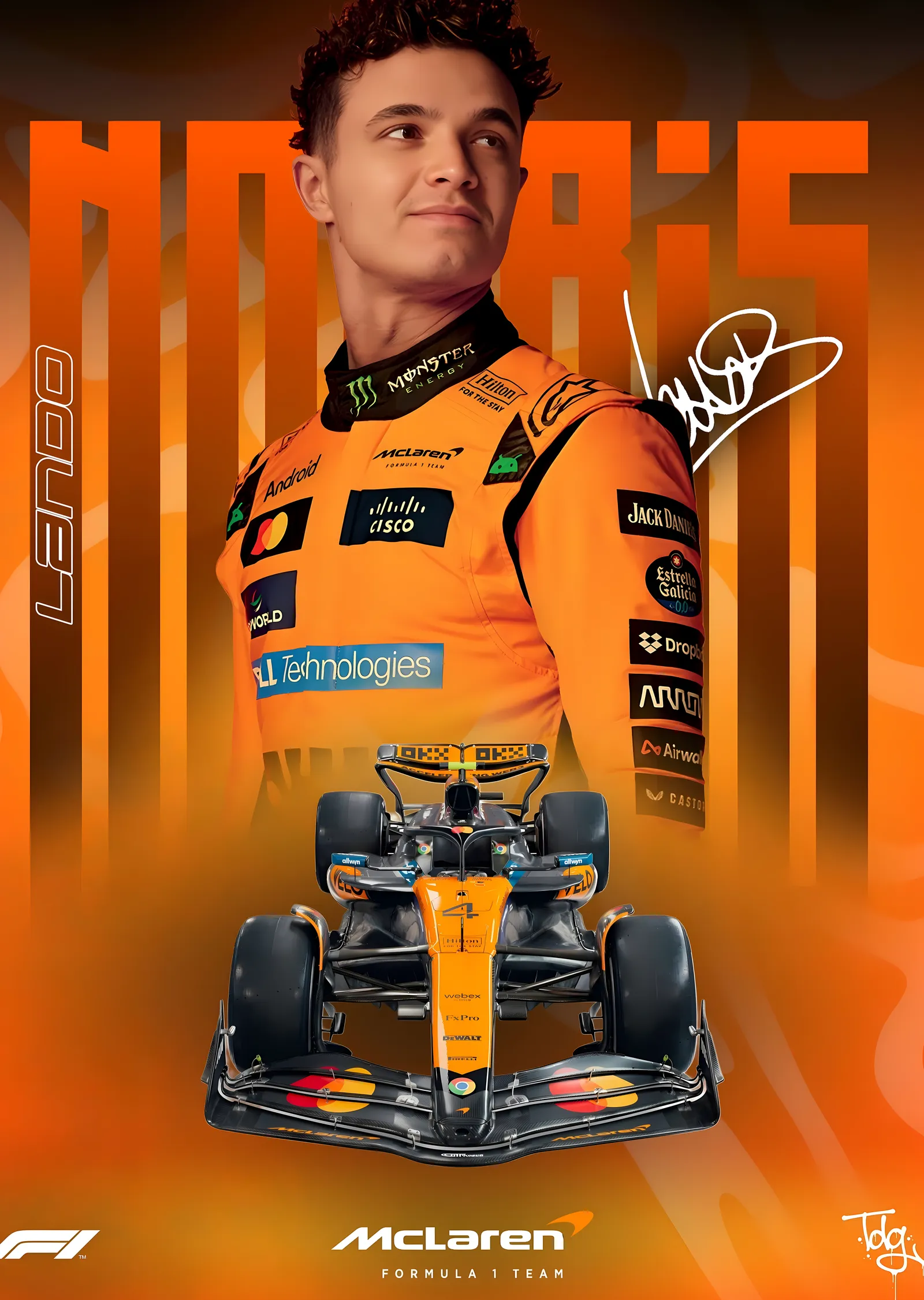 Lando Norris: McLaren F1 metal tablo