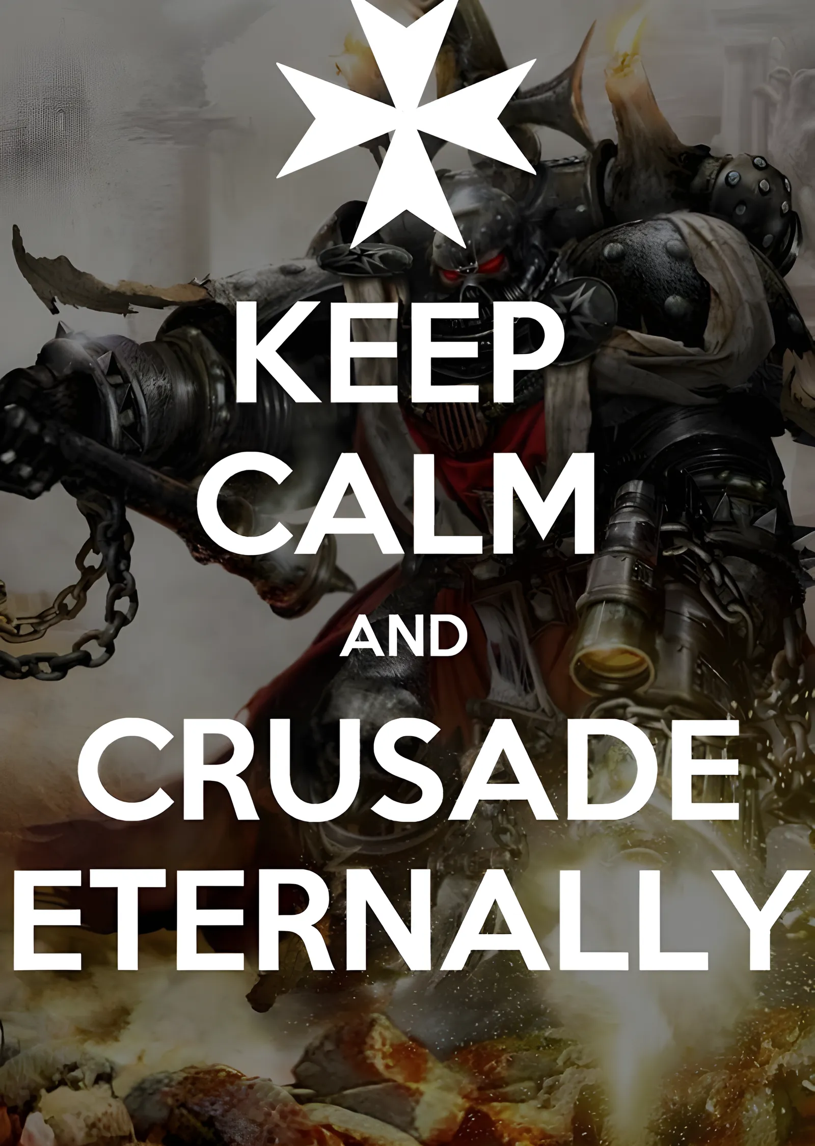 Warhammer 40K: Keep Calm and Crusade Eternally metal tablo