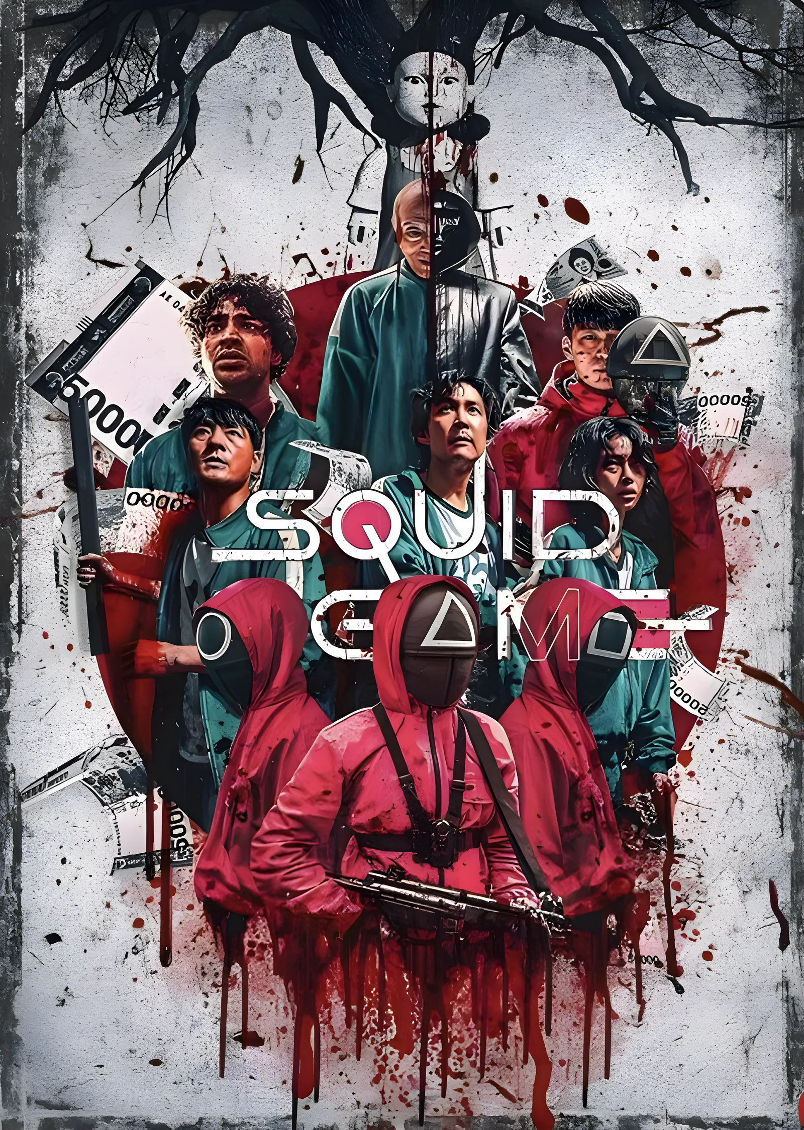 Squid Game: Kanlı Oyunlar metal tablo