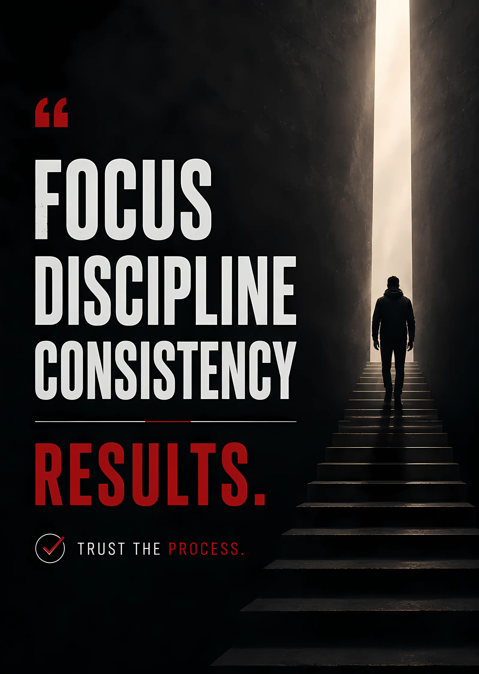 Focus Discipline Consistency Results: Trust The Process metal tablo