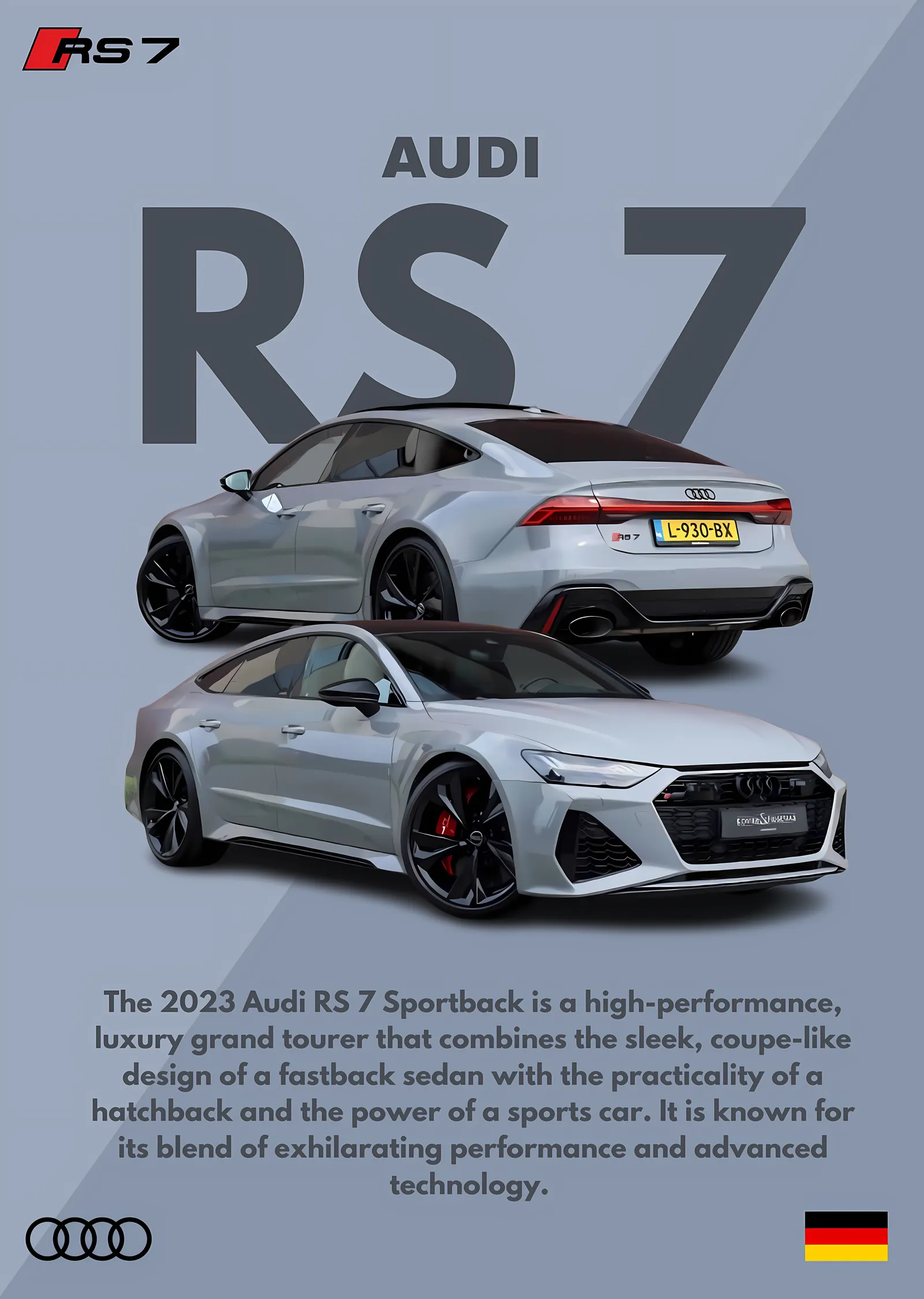 Audi RS 7 metal tablo
