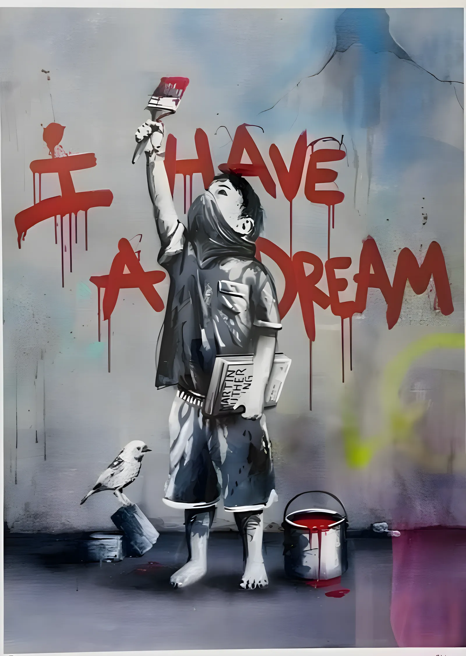 I Have a Dream: Banksy's Iconic Protest metal tablo