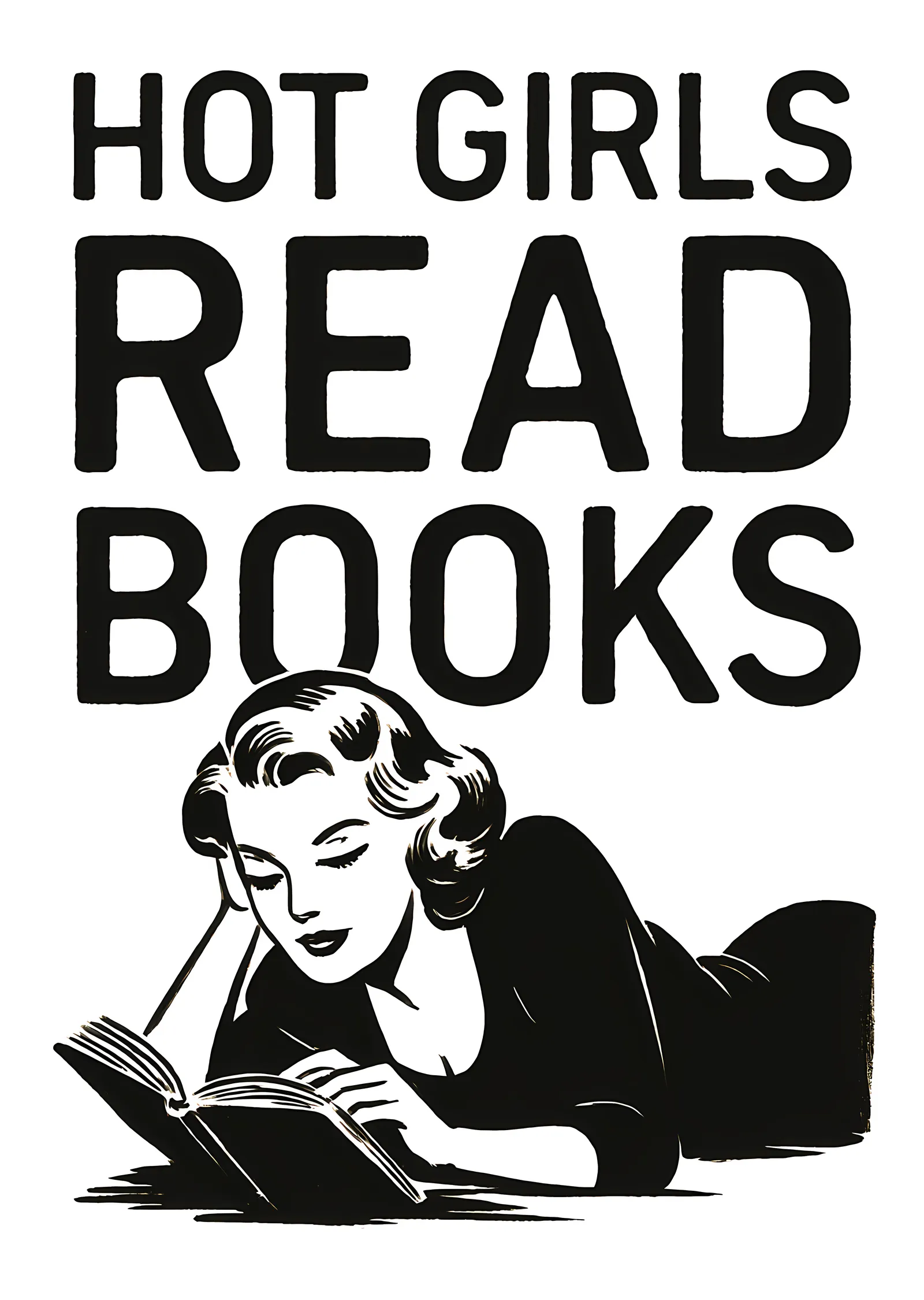 Hot Girls Read Books metal tablo