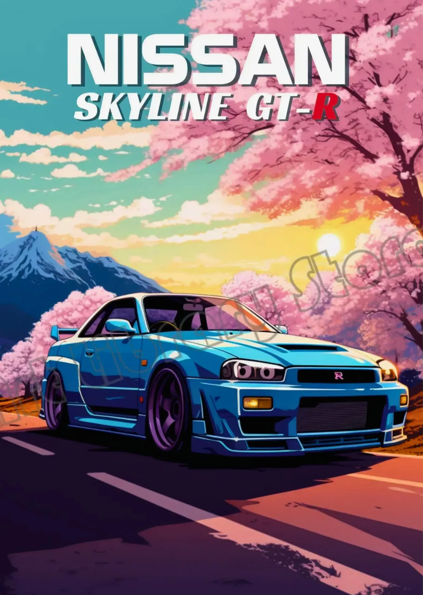 Nissan Skyline GT-R R34 - Sakura metal tablo
