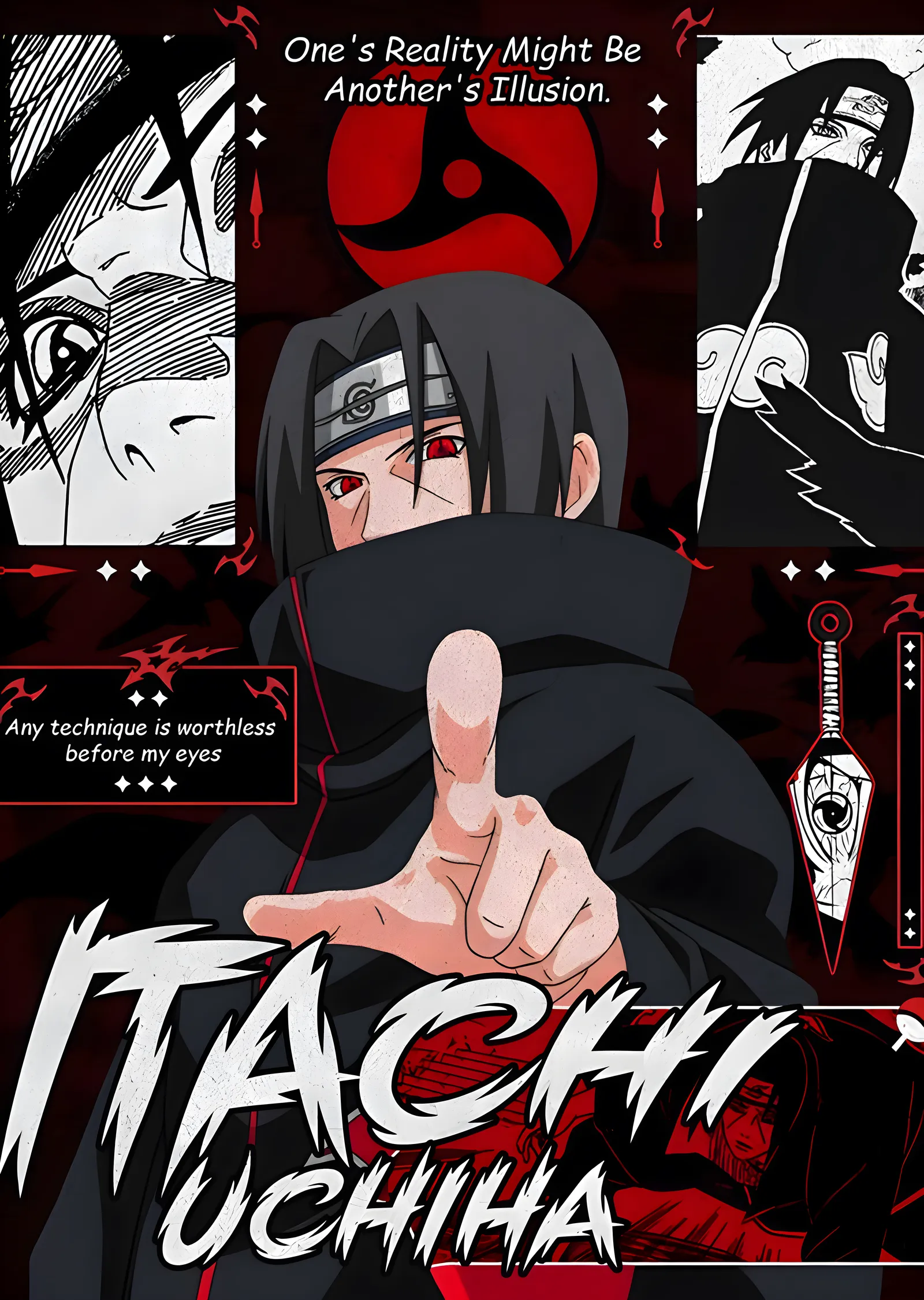 Itachi Uchiha: Şaringan'ın Gücü metal tablo