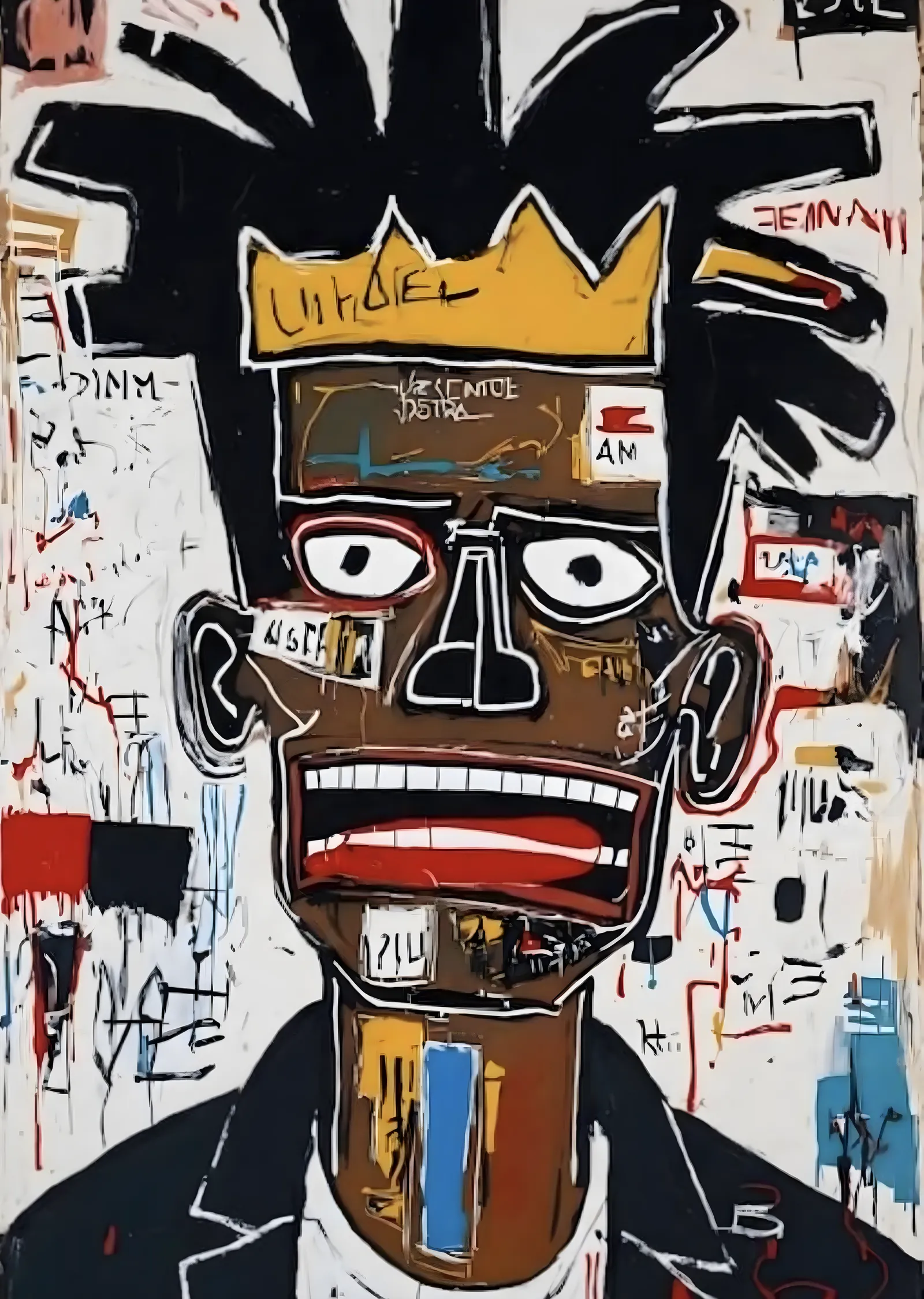 Jean-Michel Basquiat: Kral Portresi metal tablo