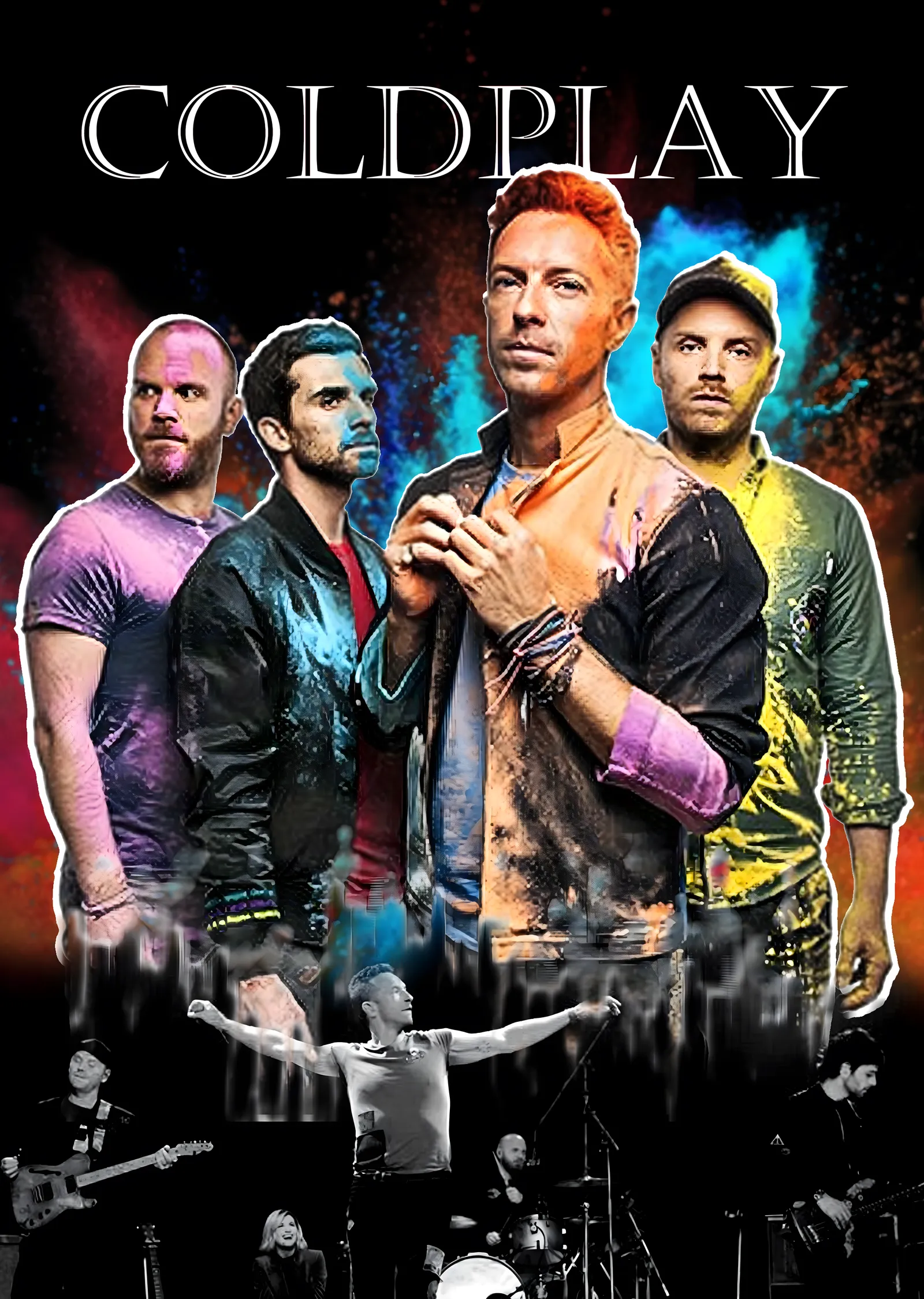Coldplay: Grup Üyeleri Konser metal tablo