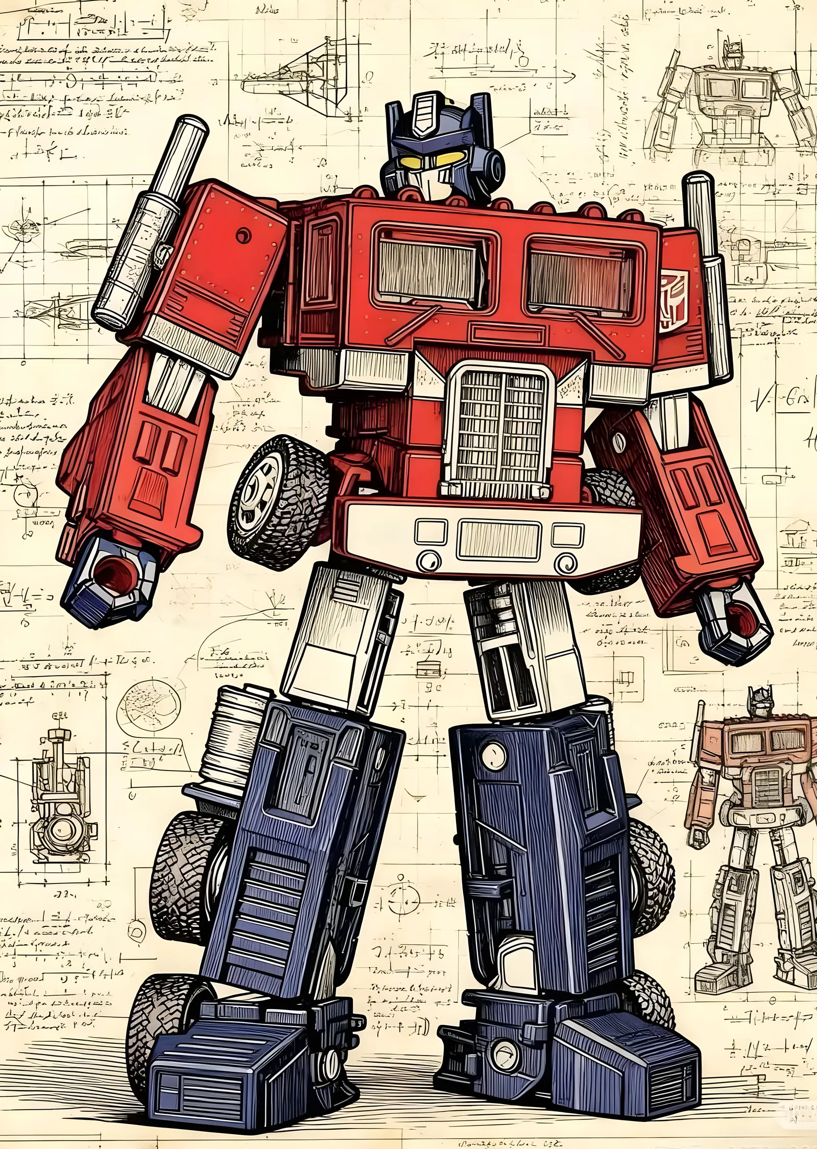 Optimus Prime: Robot Figürü metal tablo
