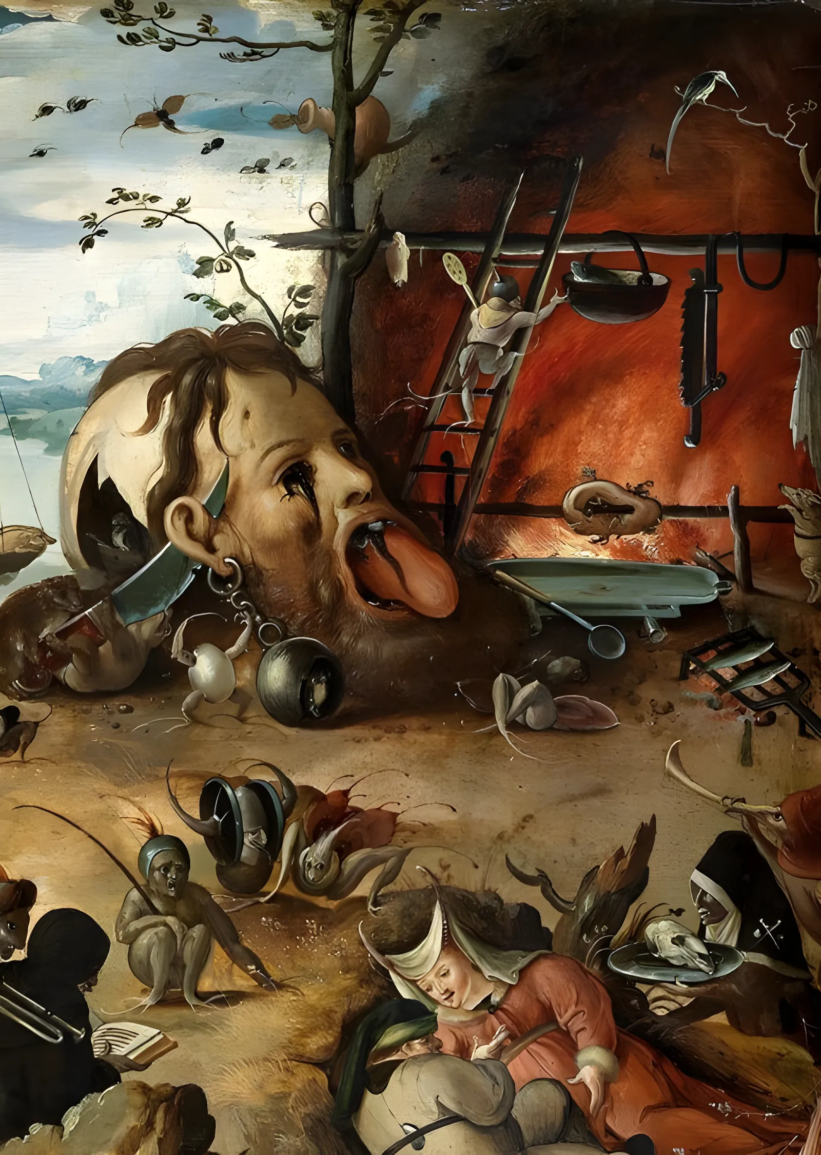 Hieronymus Bosch - Yarık Kafa metal tablo