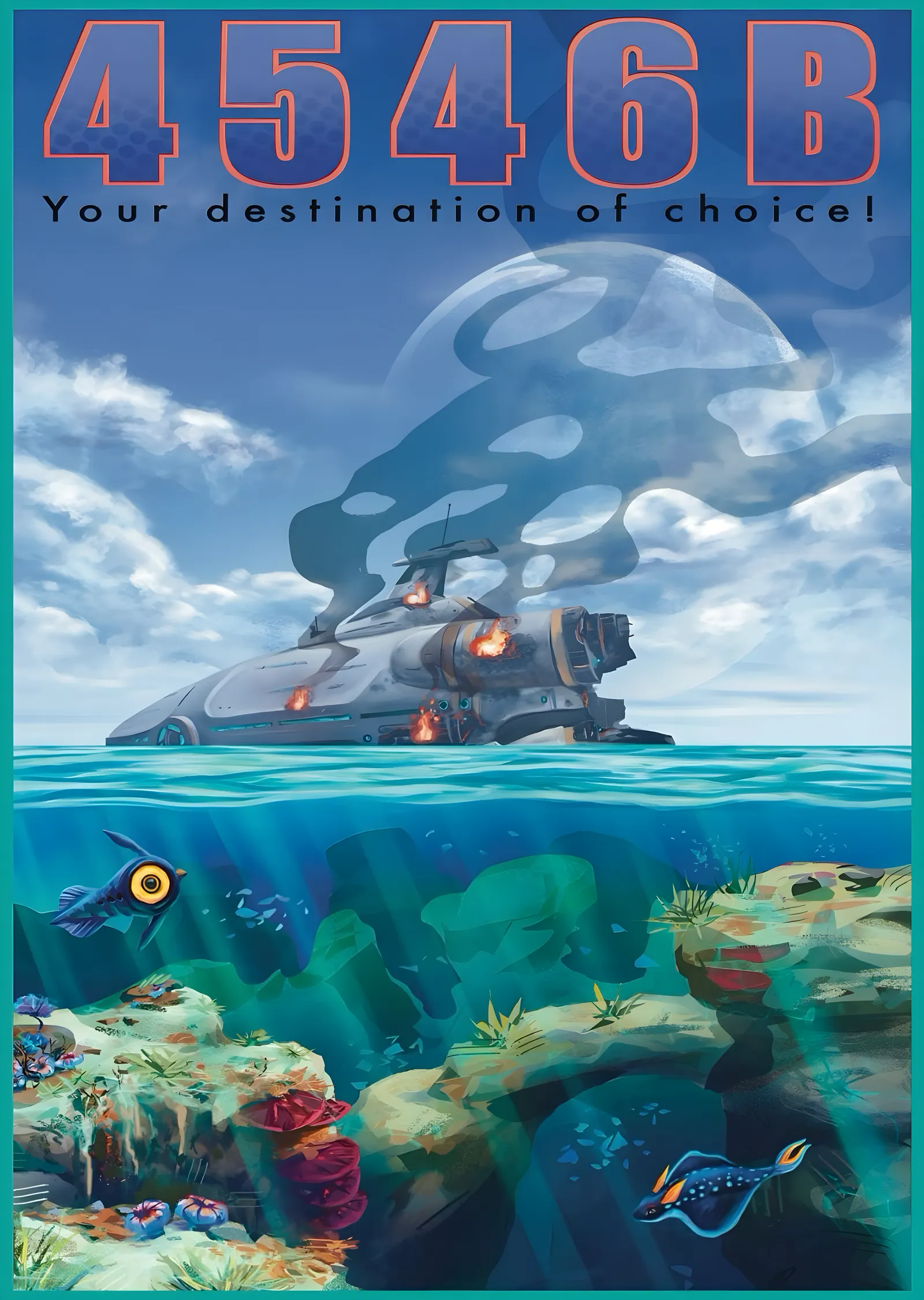 Subnautica: 4546B metal tablo