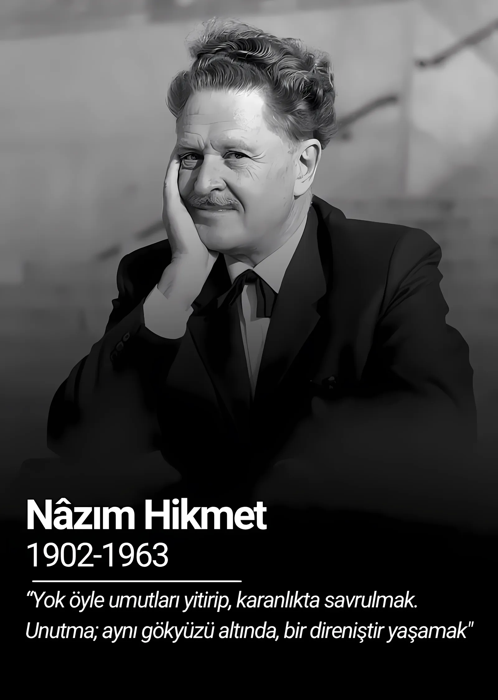 Nâzım Hikmet: Umutlu Bir Direniş metal tablo