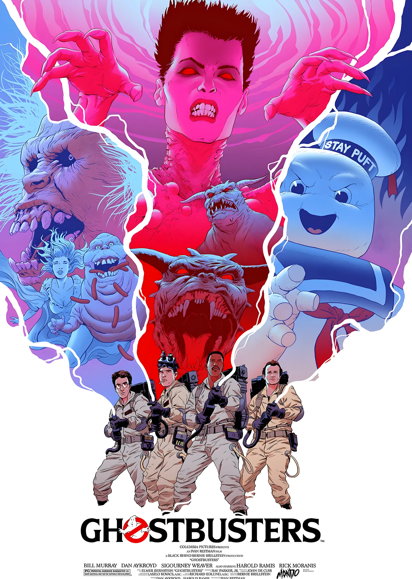 Ghostbusters - Ekip İllüstrasyonu metal tablo