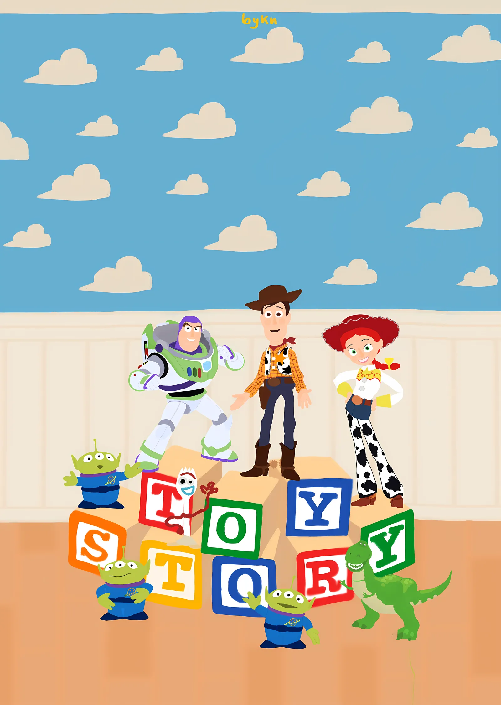 Toy Story - Harf Blokları metal tablo