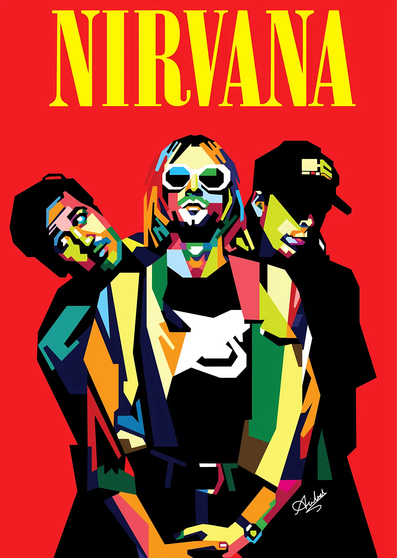 Nirvana: Popüler Grup Portresi metal tablo