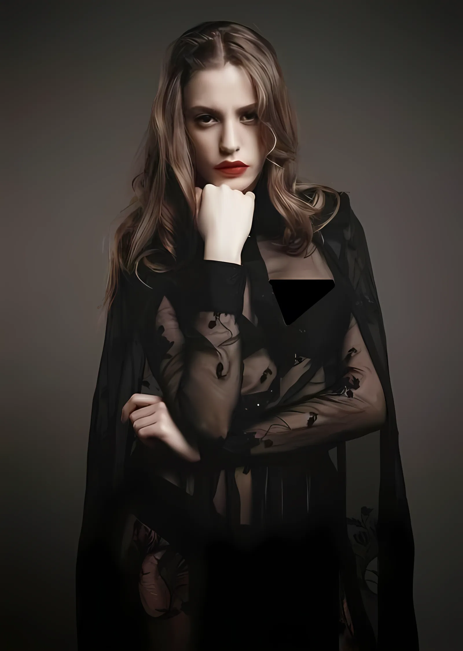 Serenay Sarıkaya Siyah Tüller metal tablo