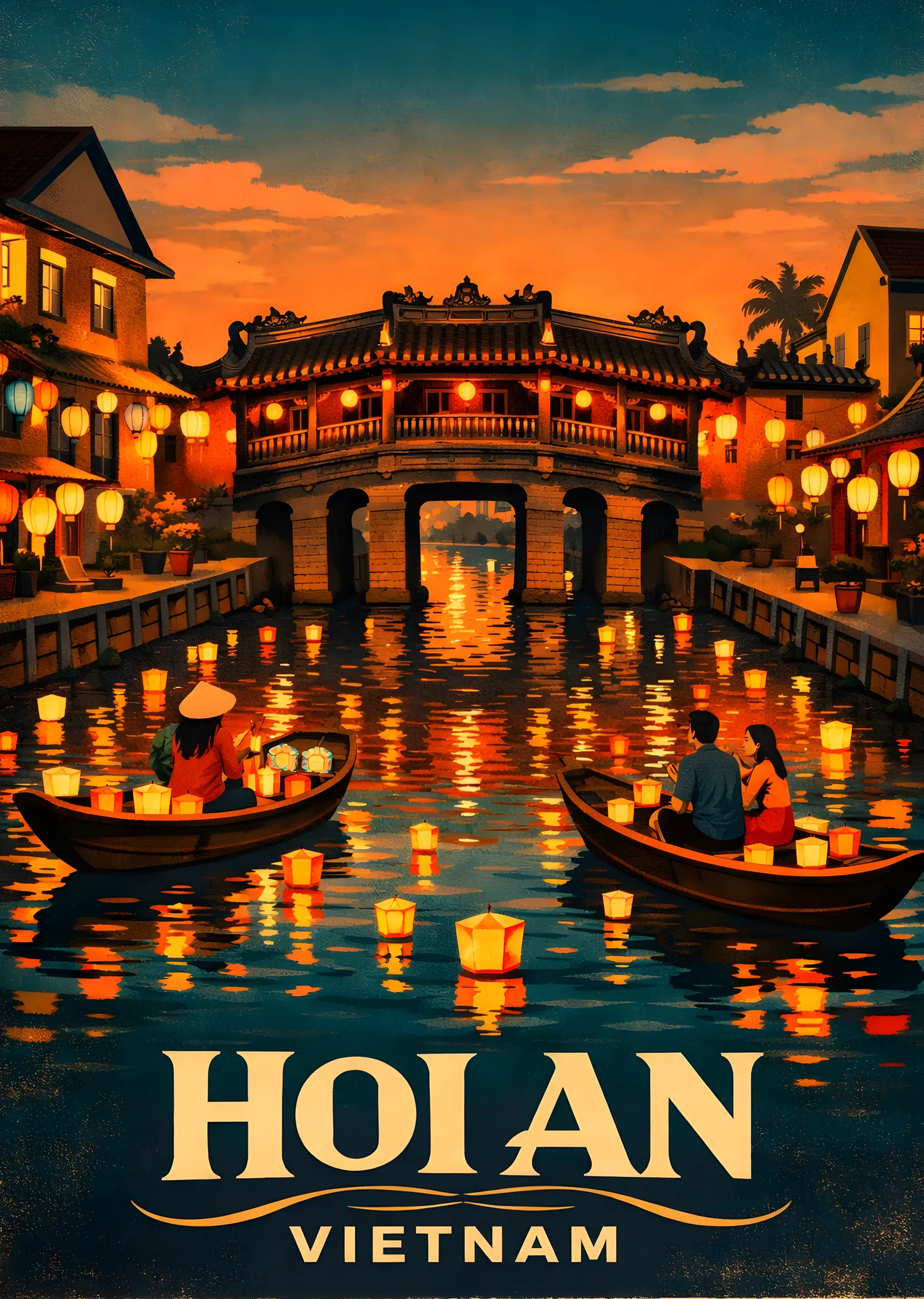 Hoi An, Vietnam: Gece Masalı metal tablo