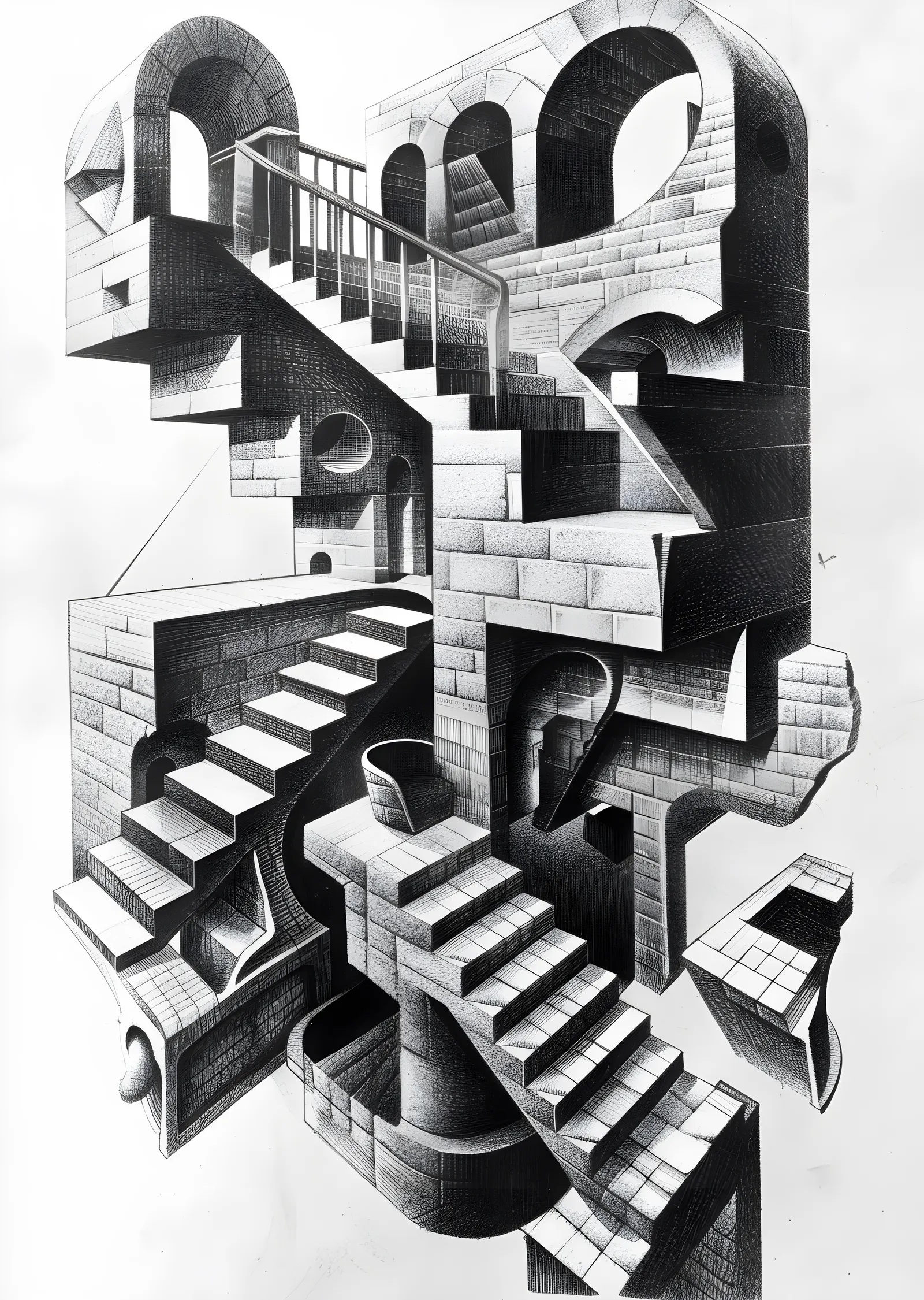 M.C. Escher: Görelilik metal tablo