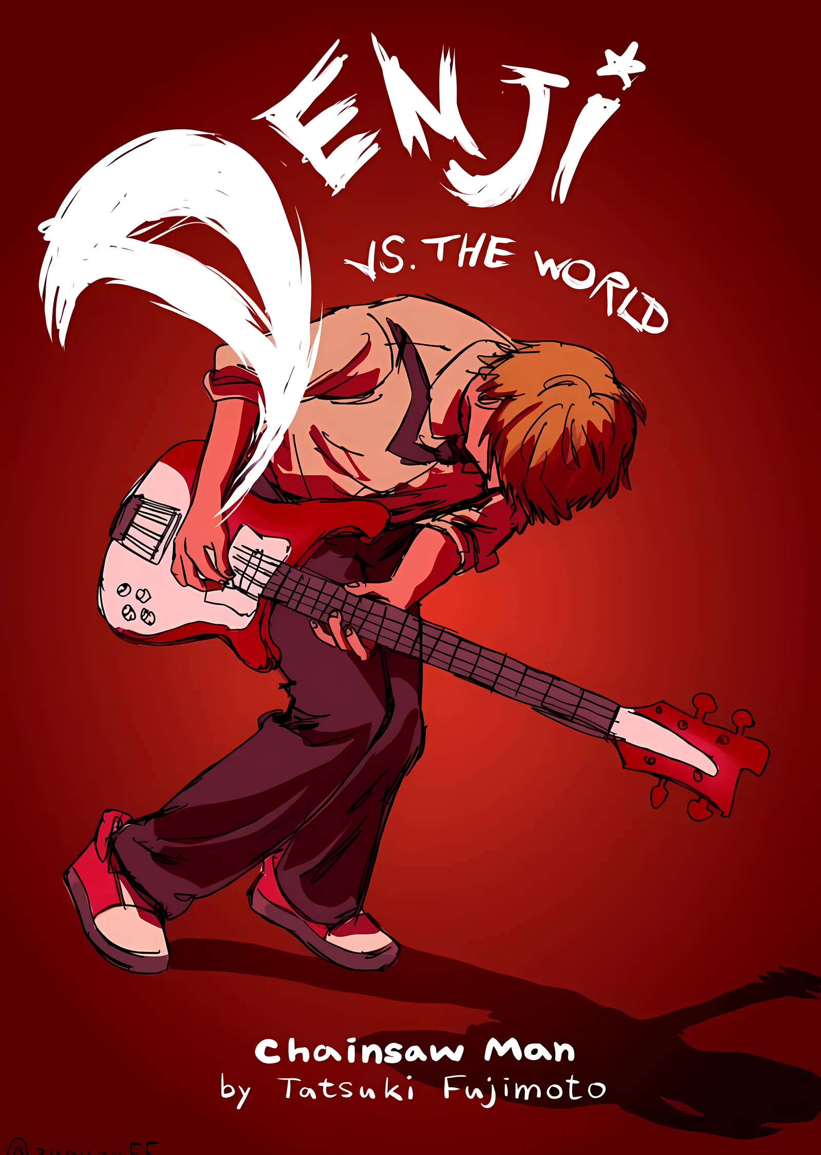 Denji vs. The World: Zincir Testere Adam metal tablo